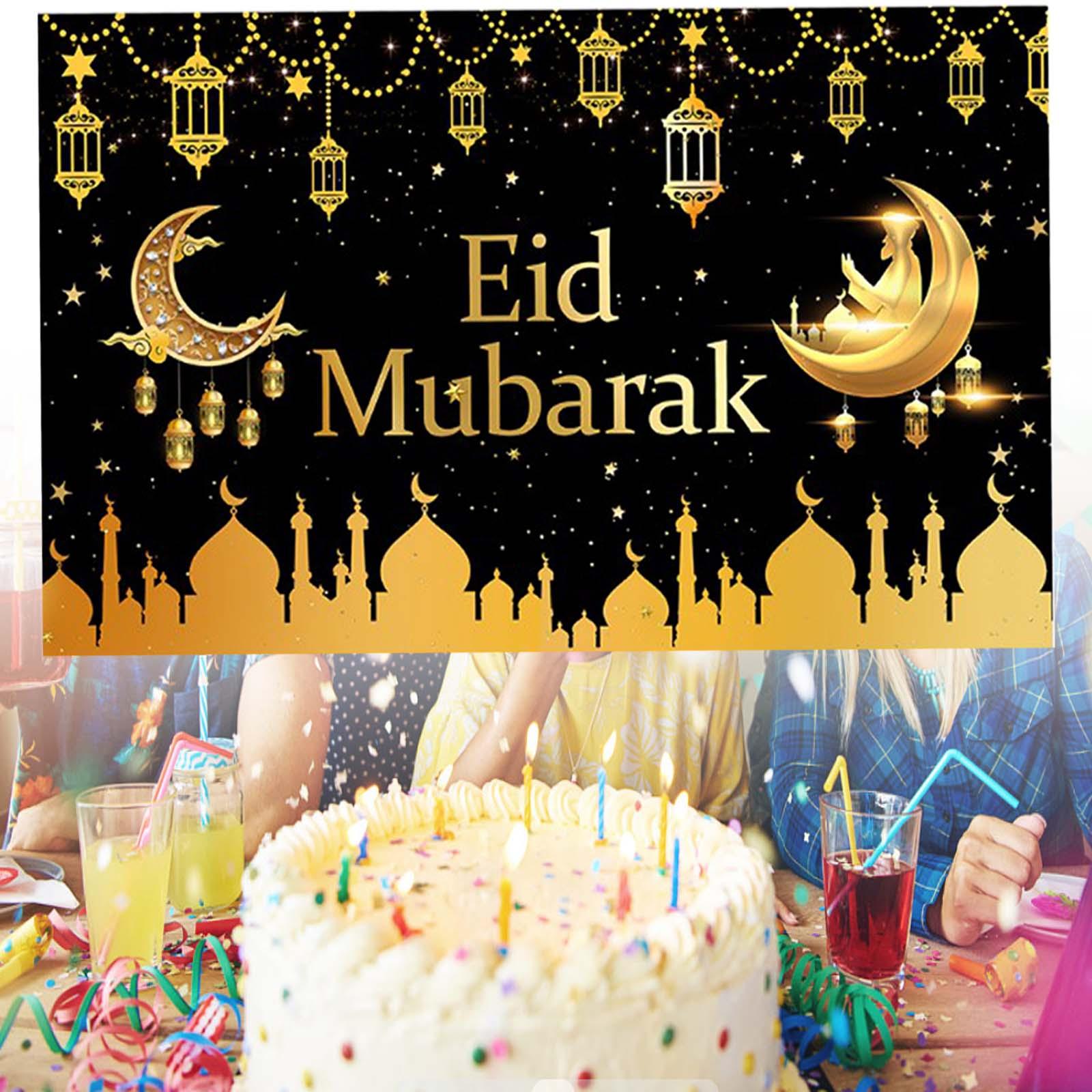 Eid Mubarak Background Muslim Islam Ramadan Signs Polyester for Playground Style E 180x110cm