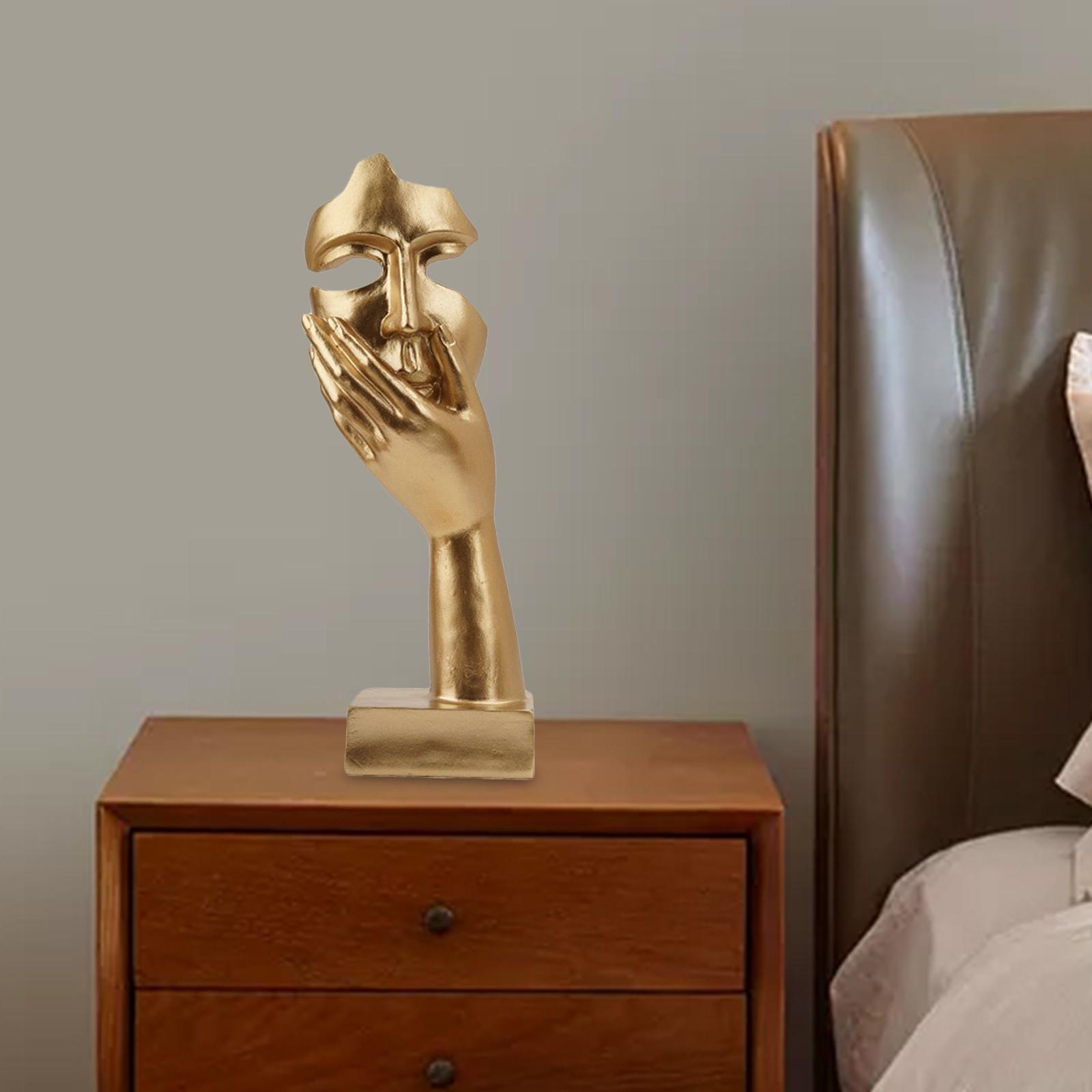 Women Face Art Statue Collectible Figurine for Mantelpiece Study Room Office Aureate
