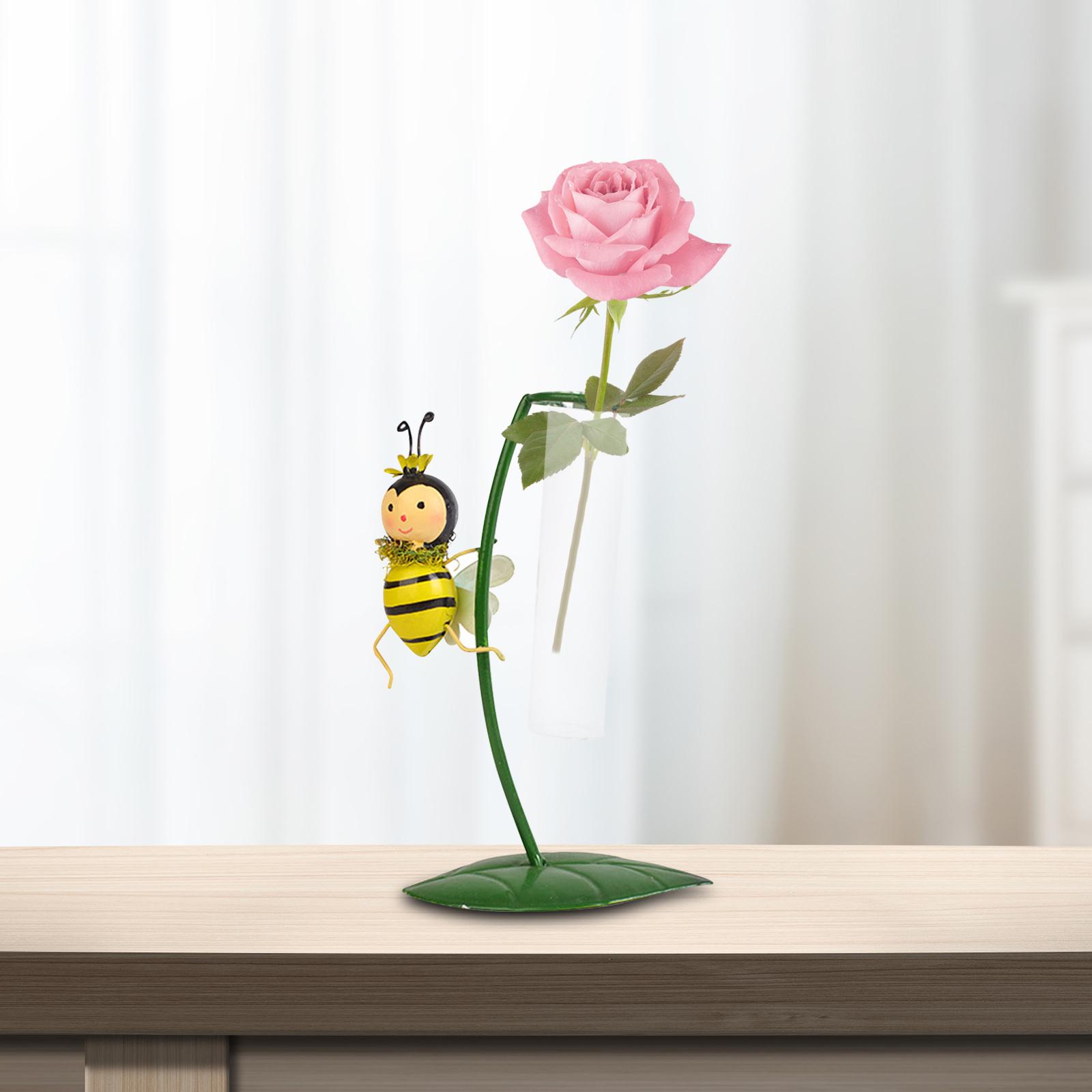 Test Tube Vase Clear Propagation Station Vase for Interior Party Living Room Bee