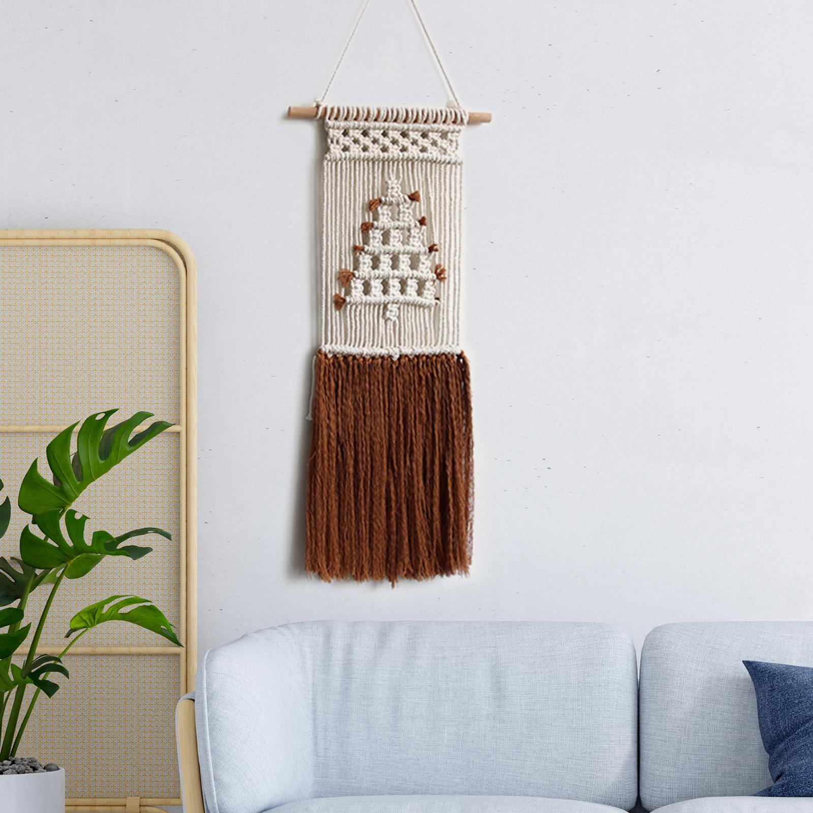 Macrame Wall Hanging Bohemian Chic Hand Woven Tapestry for Apartment Gallery 30cmx65cm