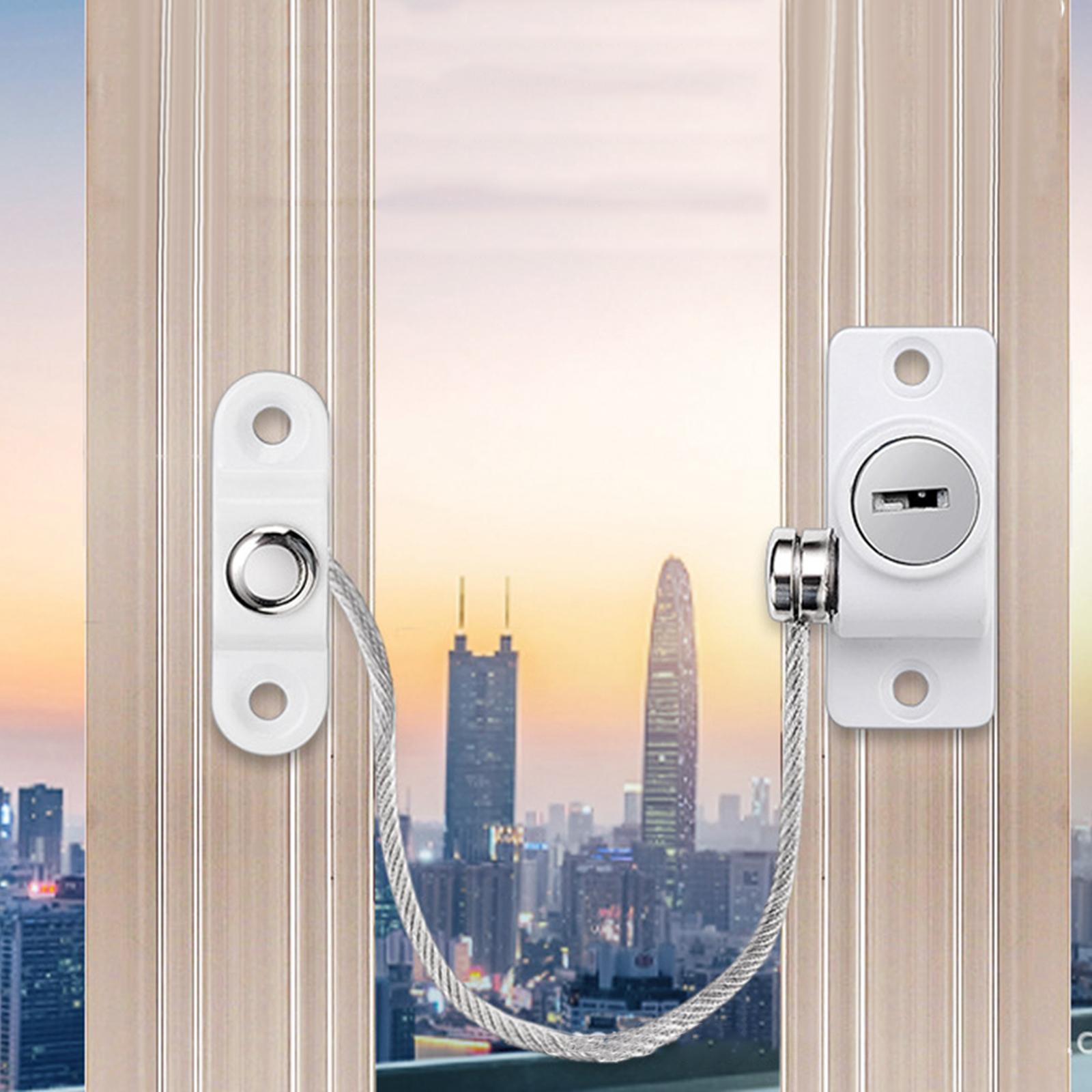 Window Restrictor Lock Sturdy Security Hardware for Living Room Office Hotel White