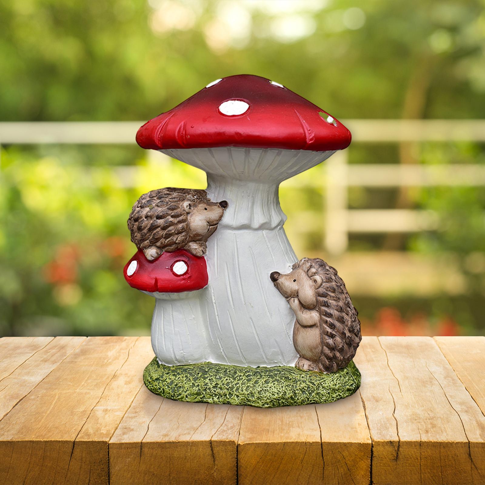 Garden Mushroom Statue Cute Desktop Ornament for Courtyard Living Room Decor
