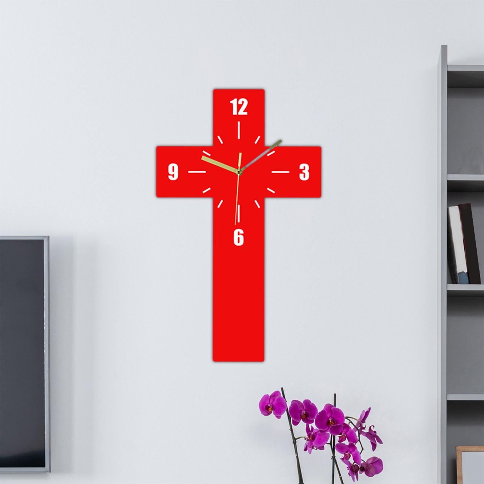 Modern Wall Clock Decorative Clocks for Walls for Classroom Living Room Home Red