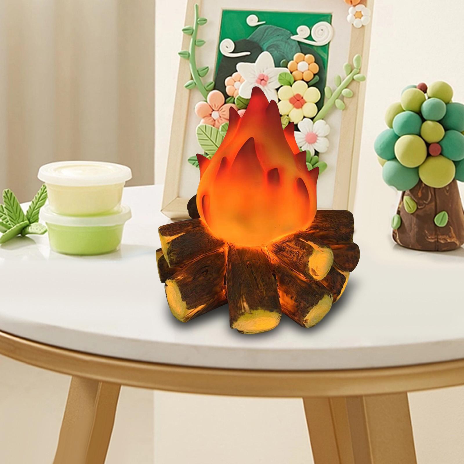 Charcoal Flame Lamps Decorative Lights Flame Faux Fireplace Lantern