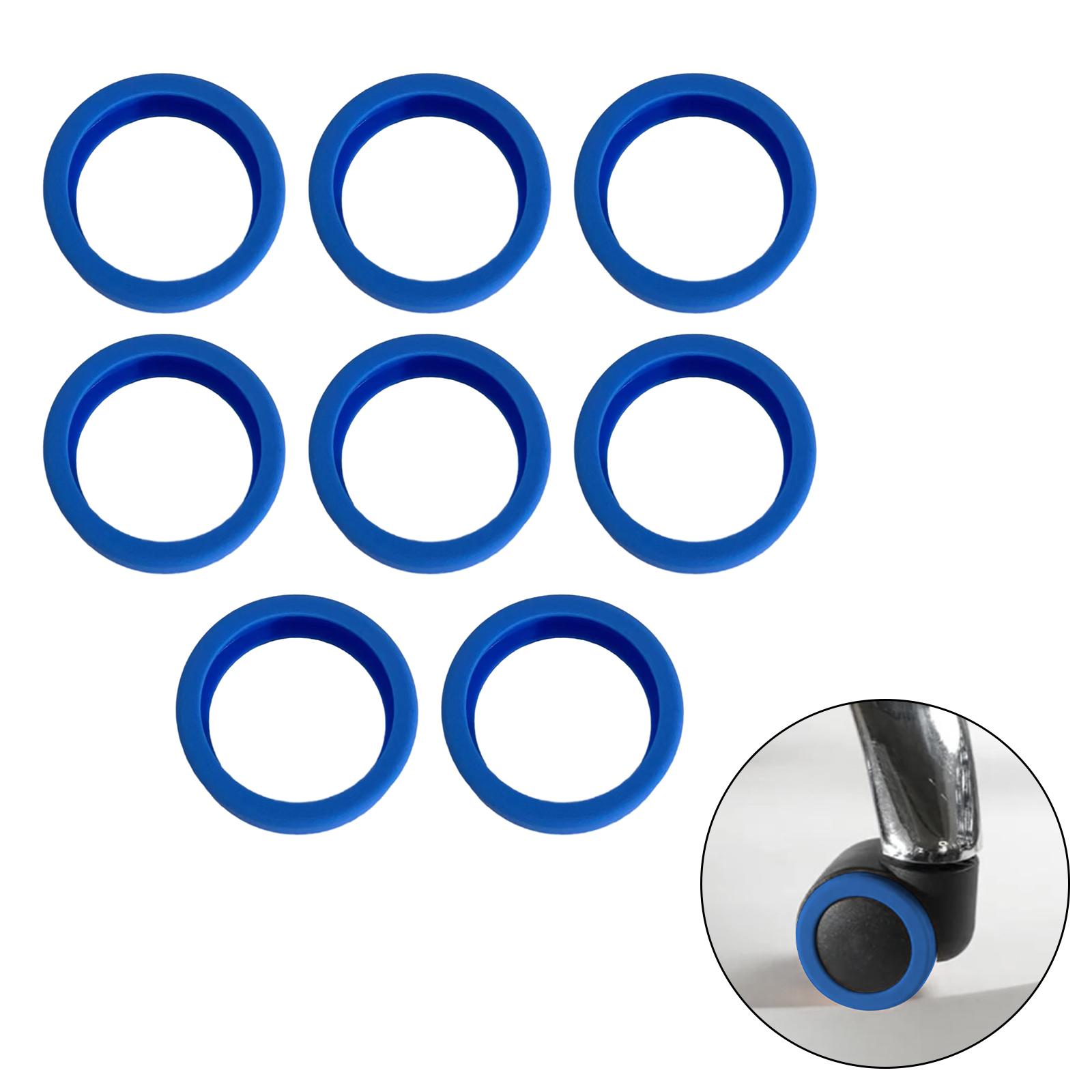 8Pcs Luggage Wheels Covers 2.09'' Diamter Heavy Duty Low Noise Scratch Guard Blue