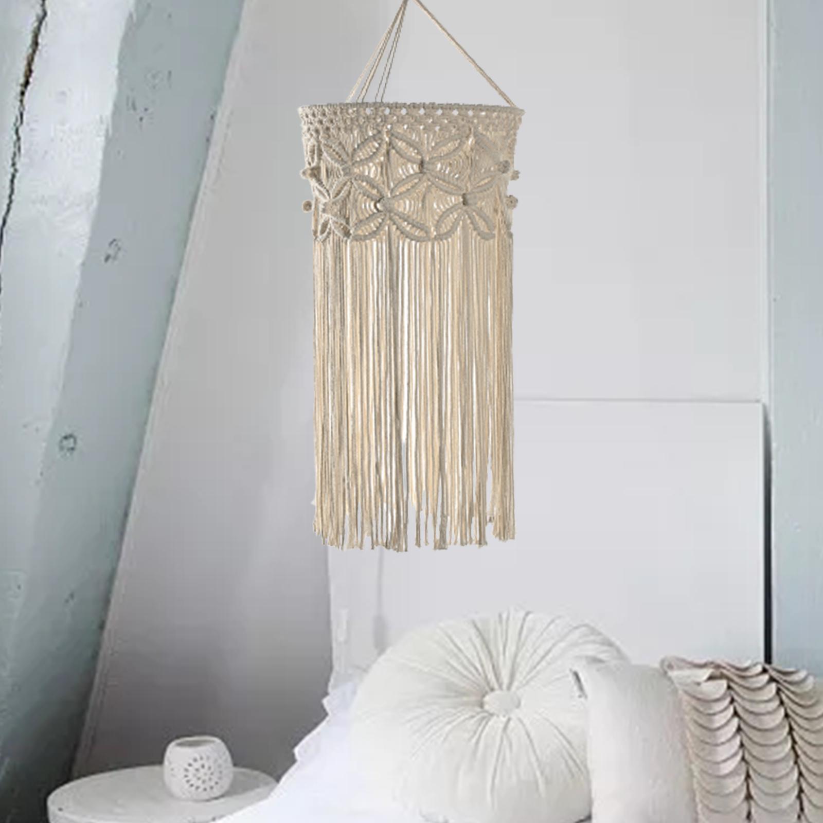 Macrame Hanging Lamp Shade Bohemian Lampshade for Hotel Kitchen Dining Table Style C