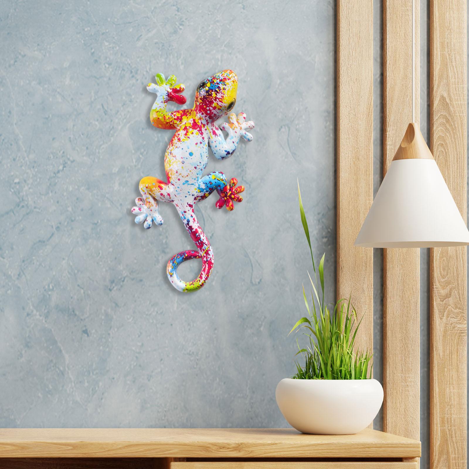 Gecko Wall Art Decor Gecko Wall Sculpture for Home Living Room Indoor Hook 15x7.5x2.5cm