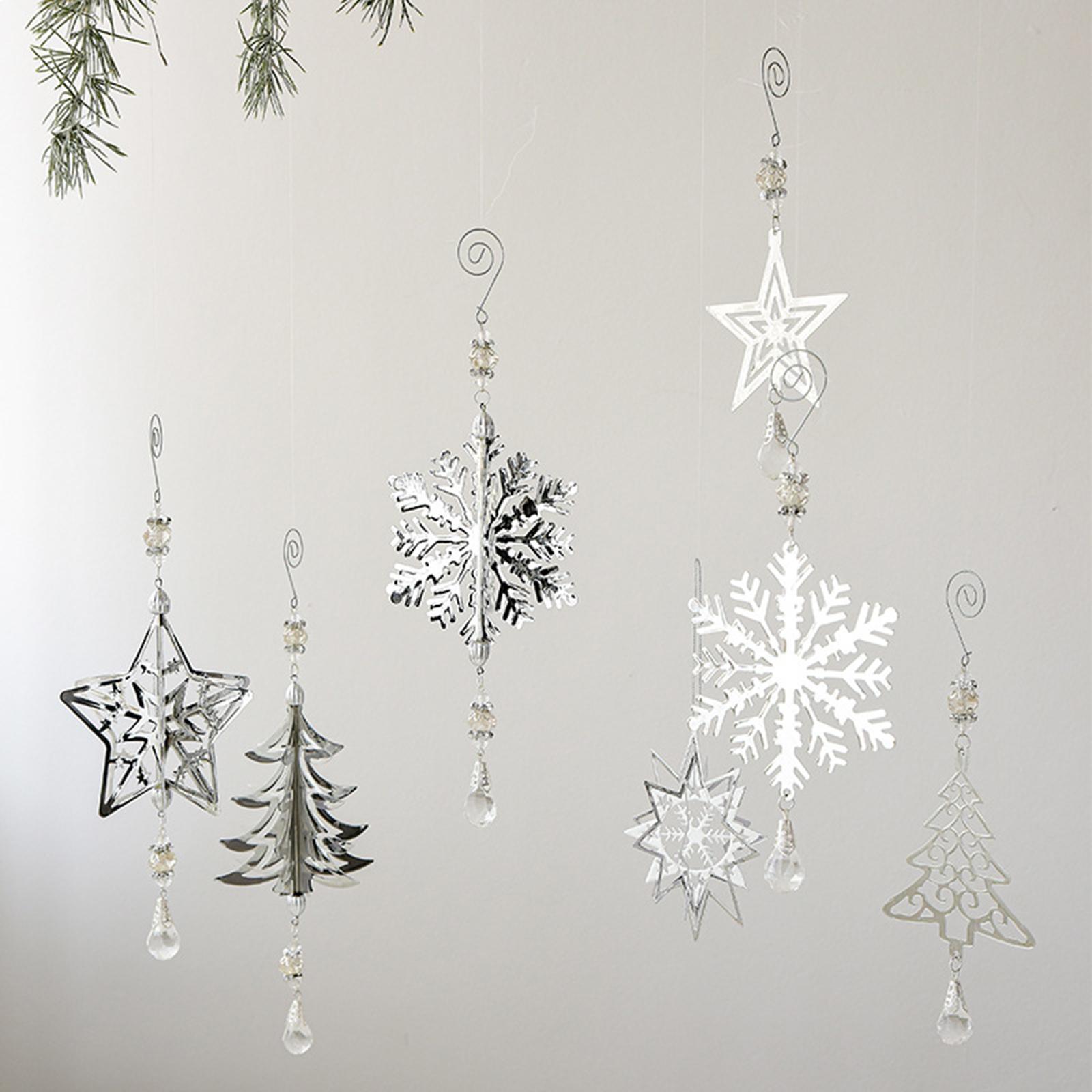 Snowflake Christmas Tree Hanging Ornament for Indoor Wreath Garland Festival