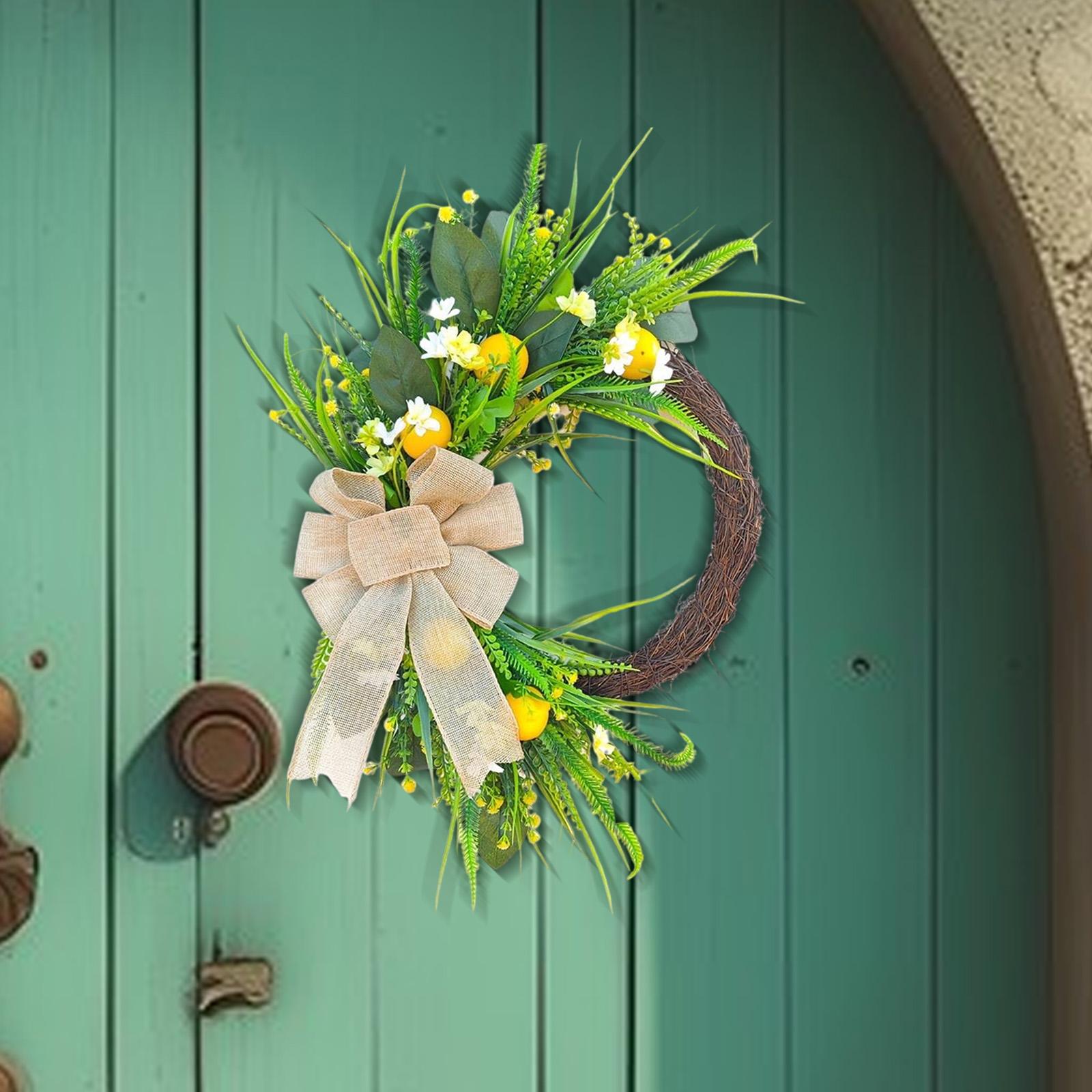 Artificial Magnolia Flowers Wreath Spring Wreath for Front Porch Lightweight