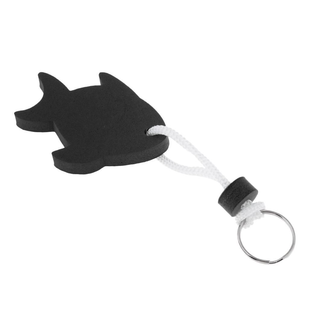 EVA Foam Fish Shaped Floating Keyring for Boating Yachting Sailing Black