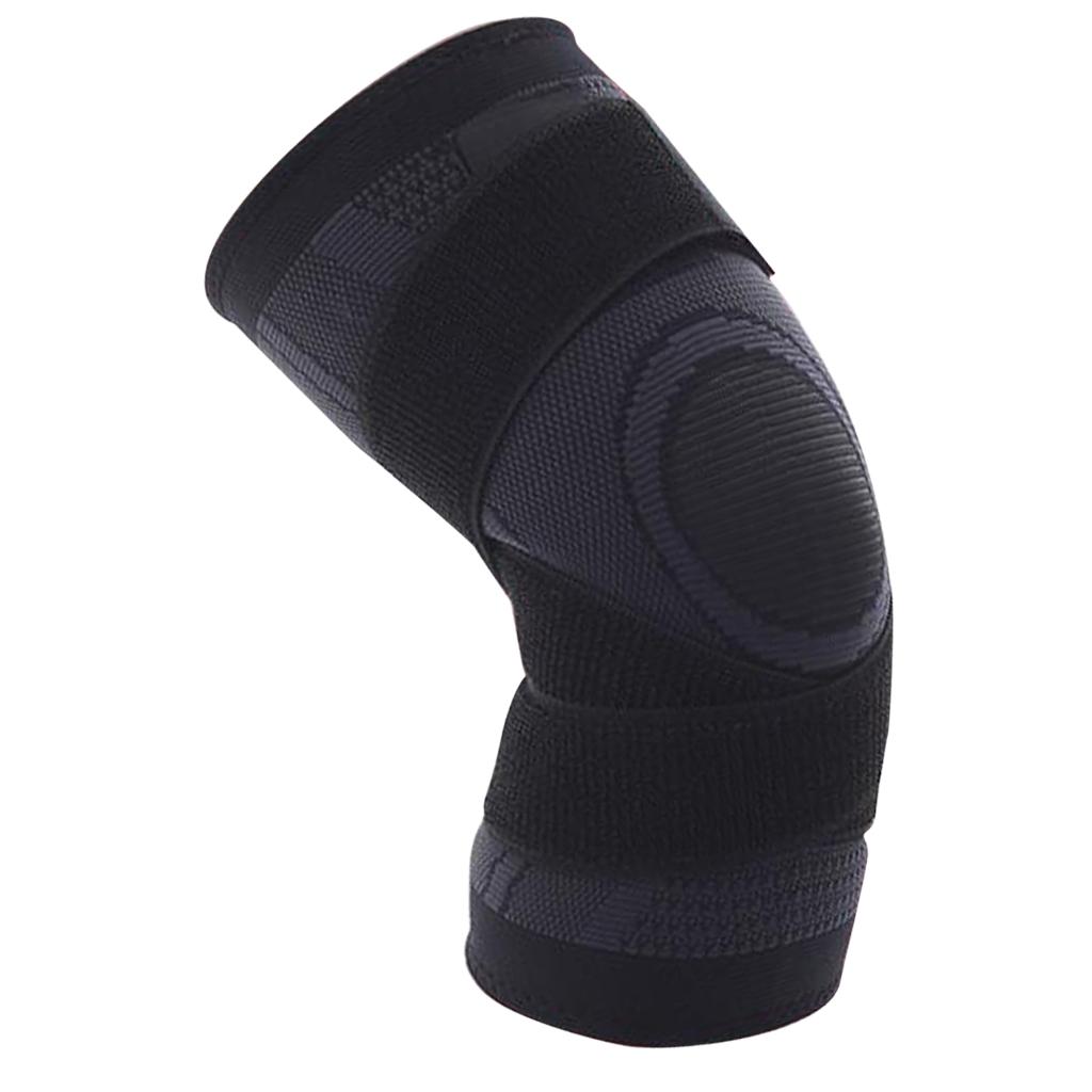 3D Weaving Knee Brace Breathable Sleeve Support for Sports Protect Black-XL