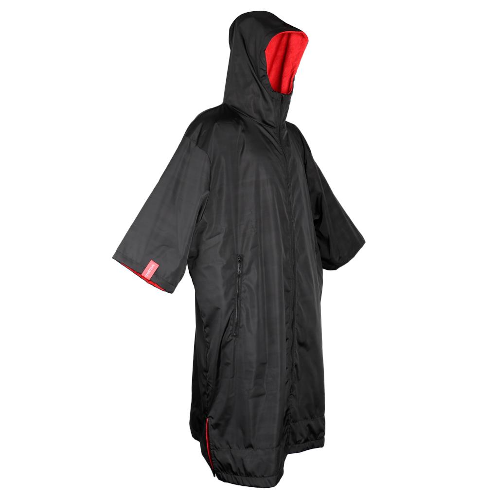 black windbreaker camping