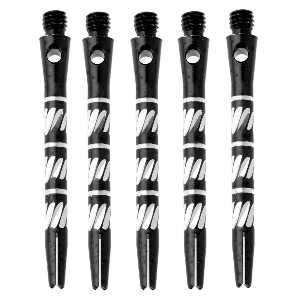 5 Pcs 50mm Thread Alloy Re-Grooved Dart Stems Shafts Silver Black