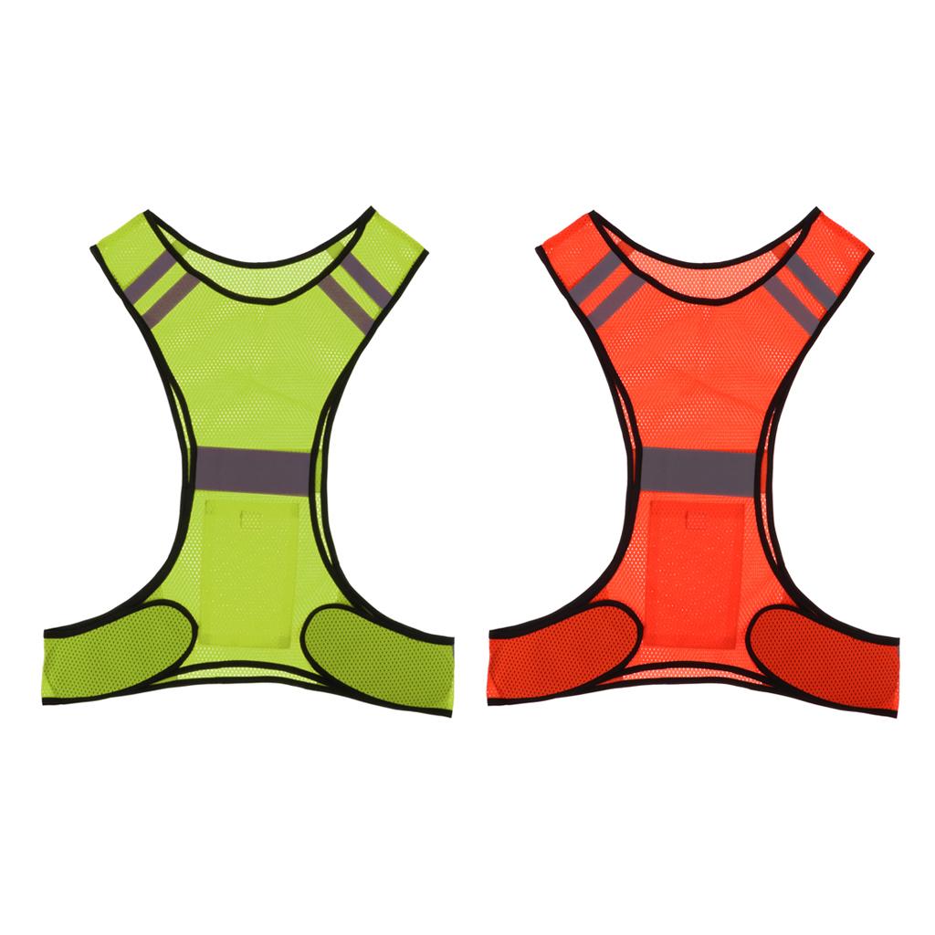 Reflective Running Vest High Visibility Sports Vest for Cycling  Yellow