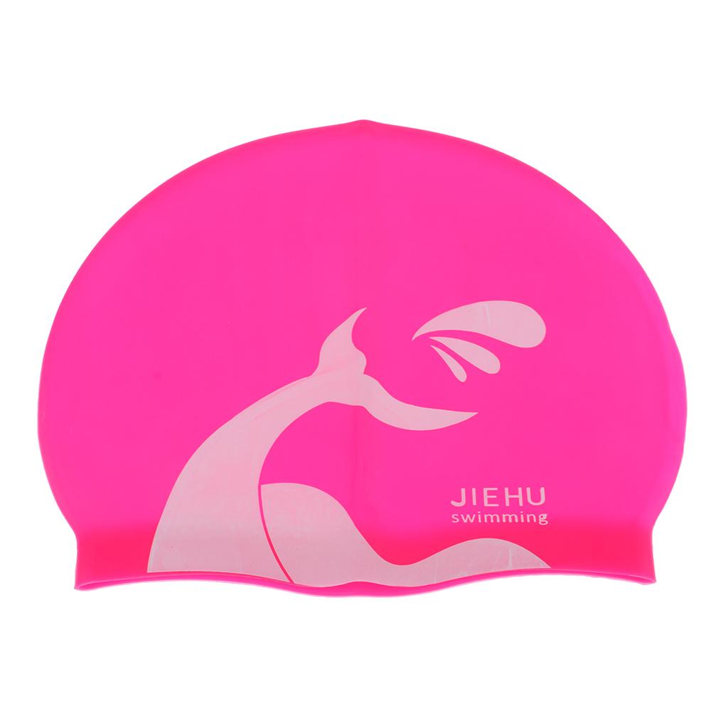 Swim Caps Waterproof Unisex Premium Silicone No-Slip Swimming Hat Pink