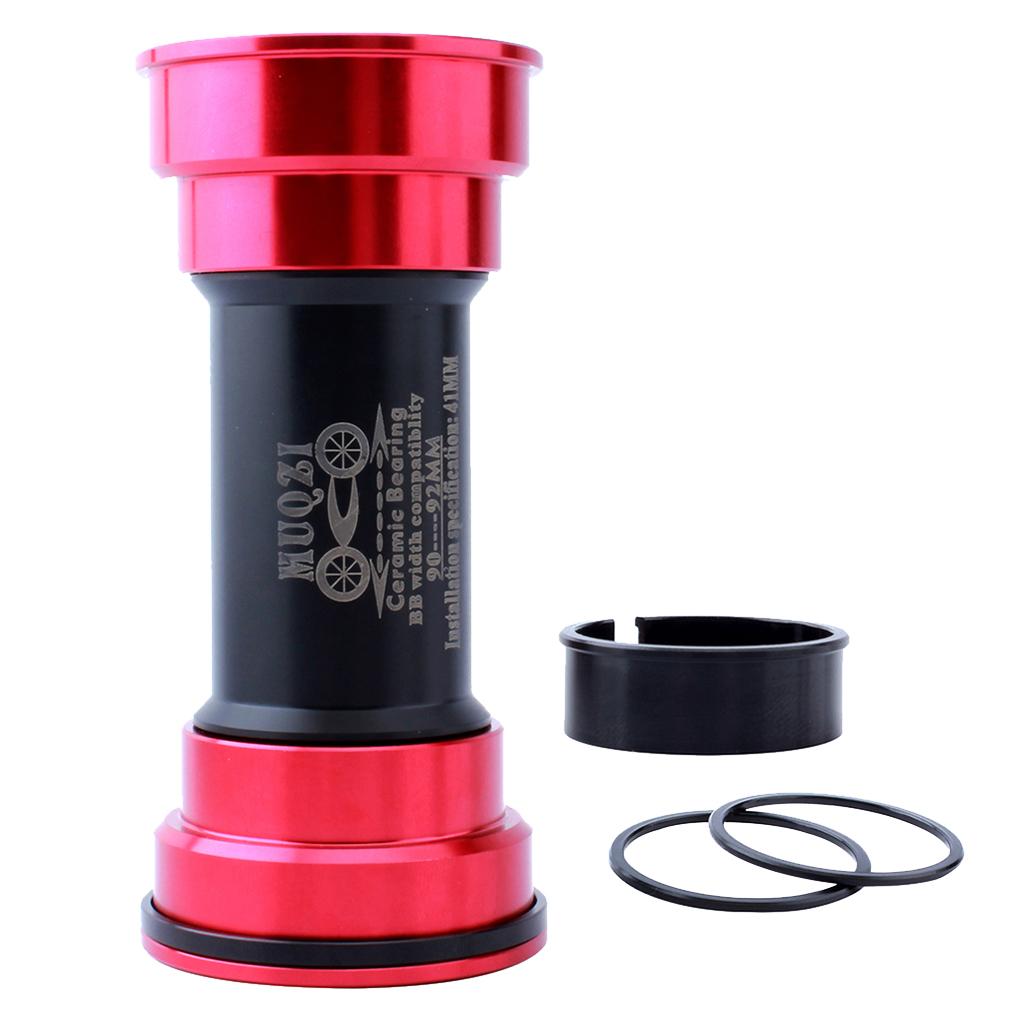  Bike Bottom Bracket Bicycle Replacement BB90-92 Ceramic Axis Shaft Red