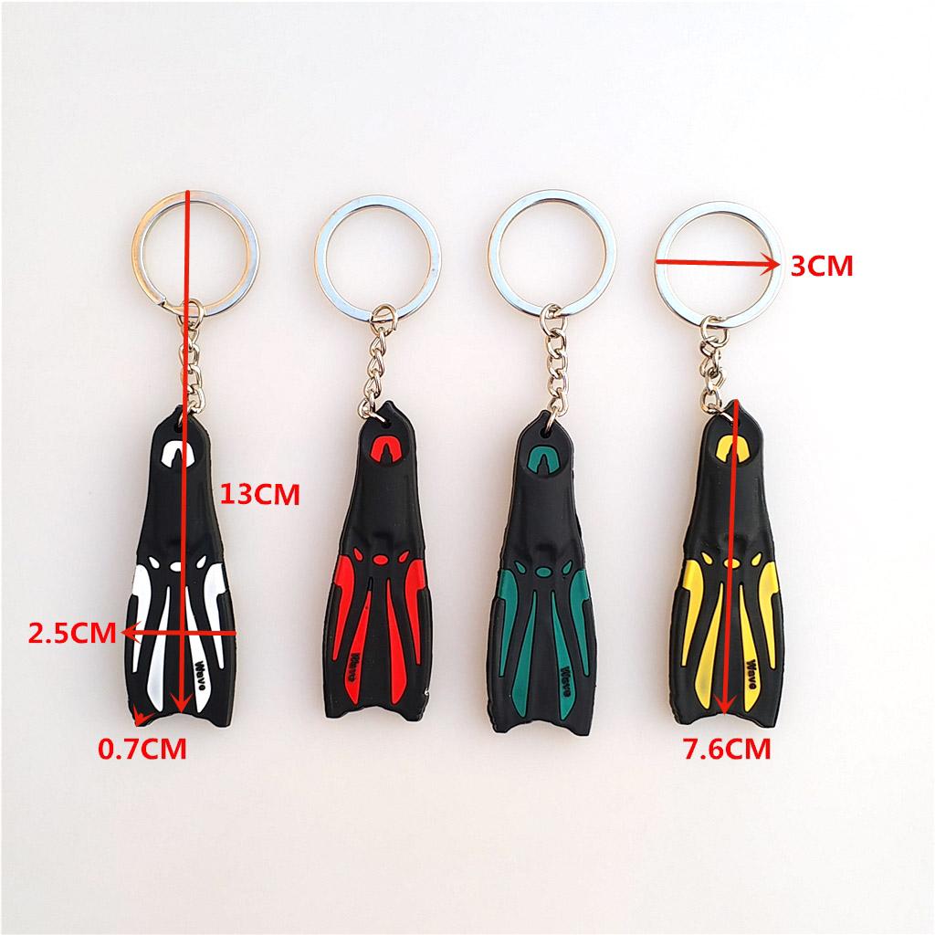 3xNovelty Mini Dive  Flippers Key Chain Holder Keyring Keychain  Red