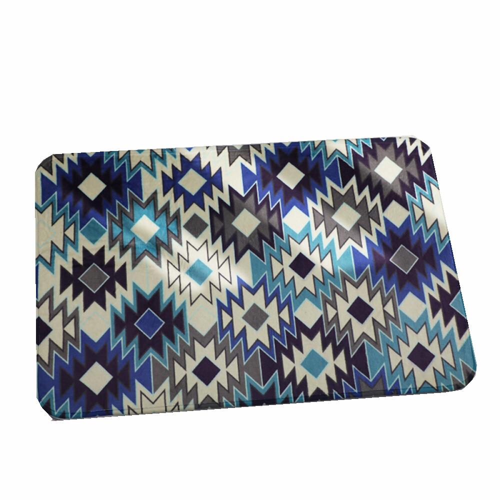 Pattern Absorbent Door Mat Non Slip Runner Rug 50x80cm Blue