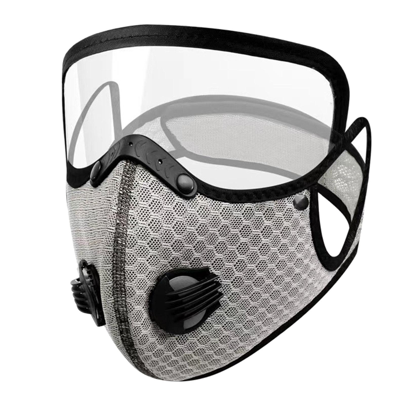 Men Women Face Protective Mask with Eyes Shield Goggle Anti Haze  Gray