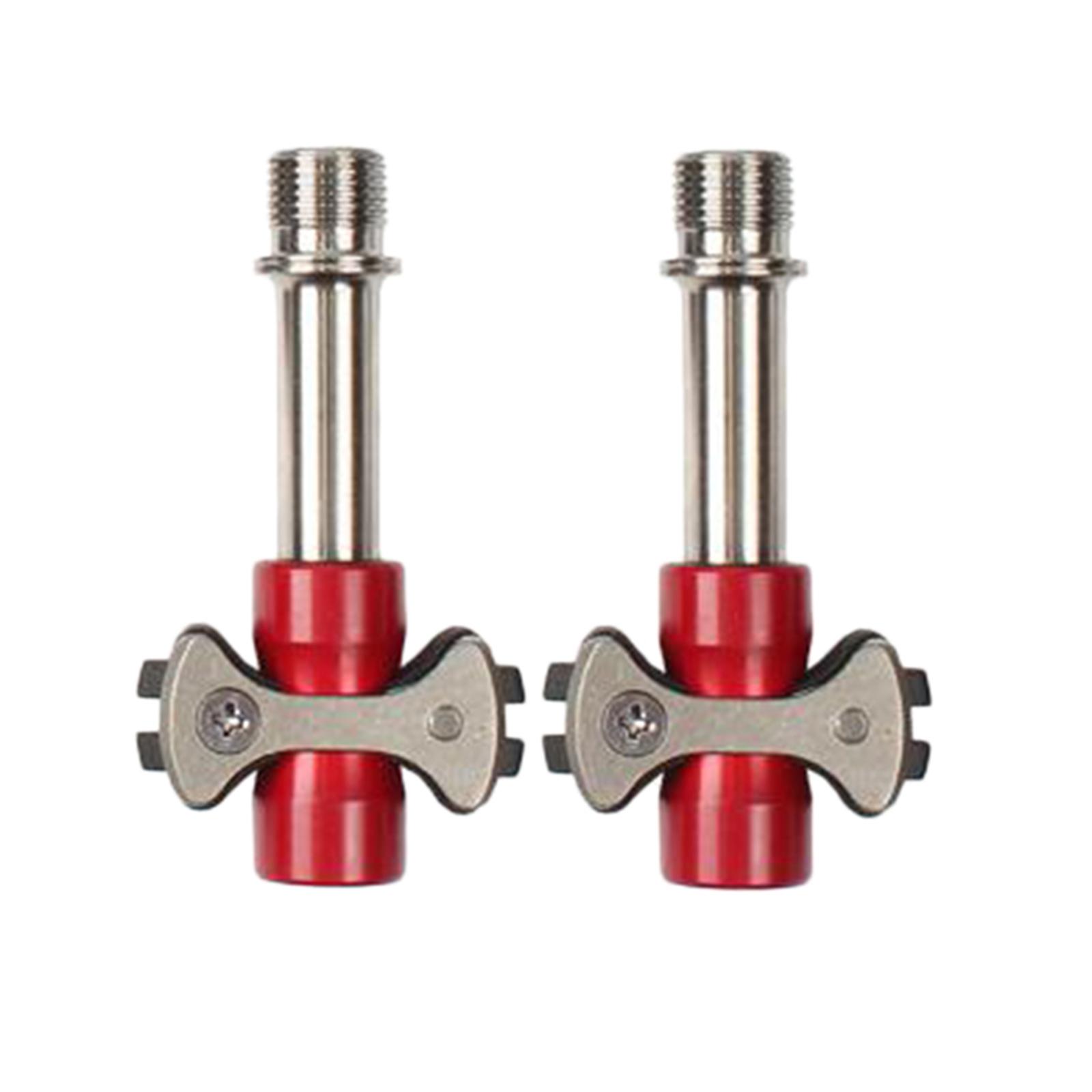Bike Pedal Cleats Set Cycling Pedals Sealed Bearing Red Titanium Shaft