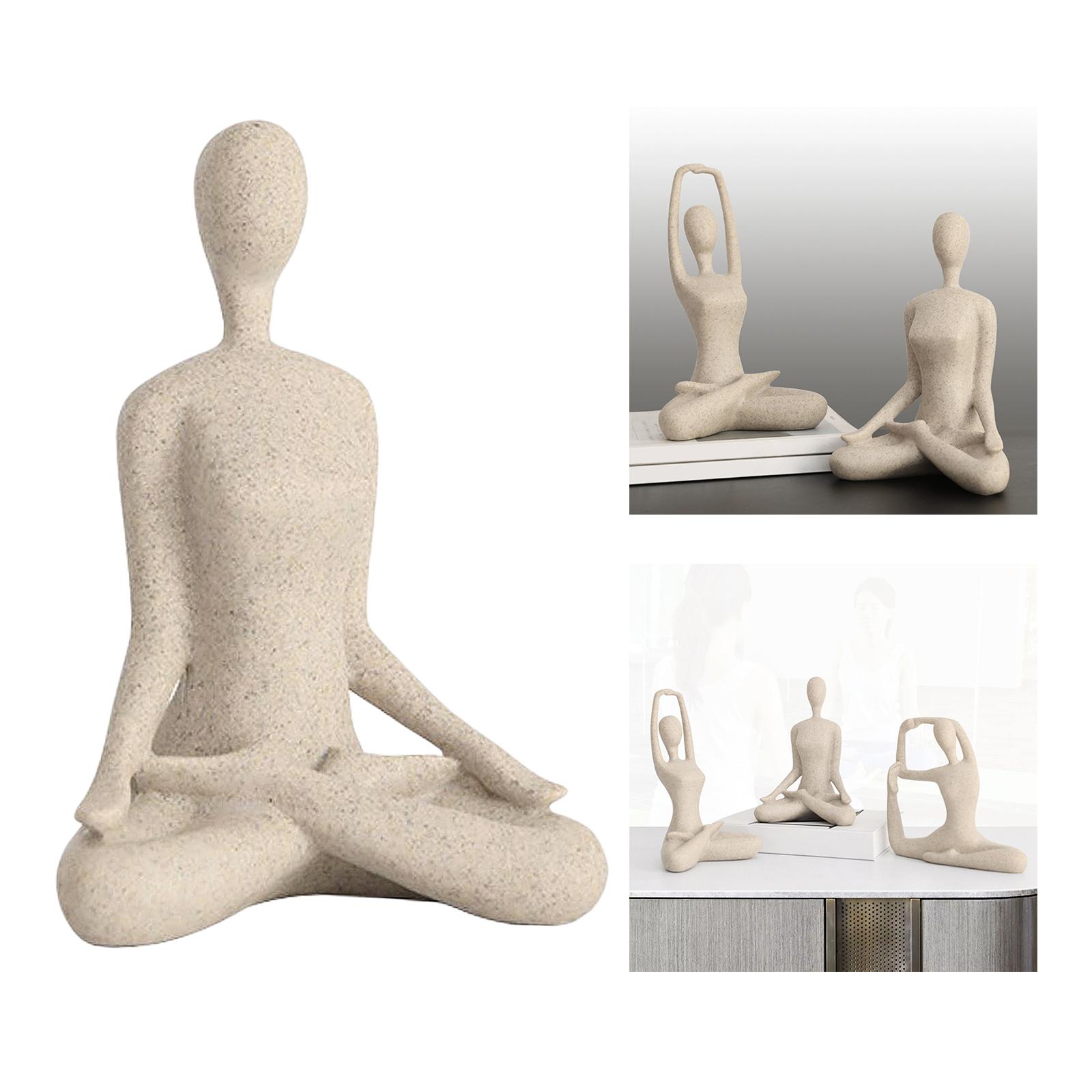 Modernist Yoga Figure Resin Statues And Sculptures Yoga Pose 21.5x16cm