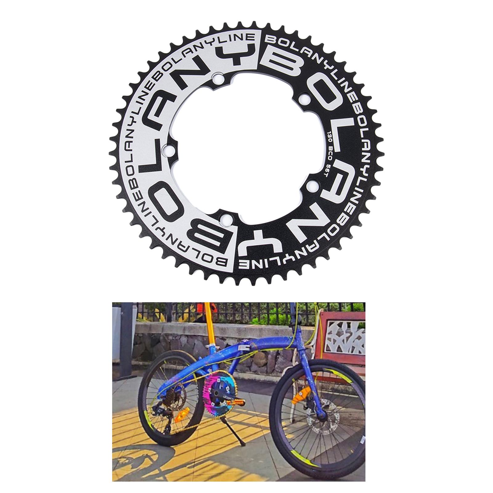 Deluxe Bike Chainring Solid Bicycle Narrow Wide BCD130 Chainwheel Black 56T