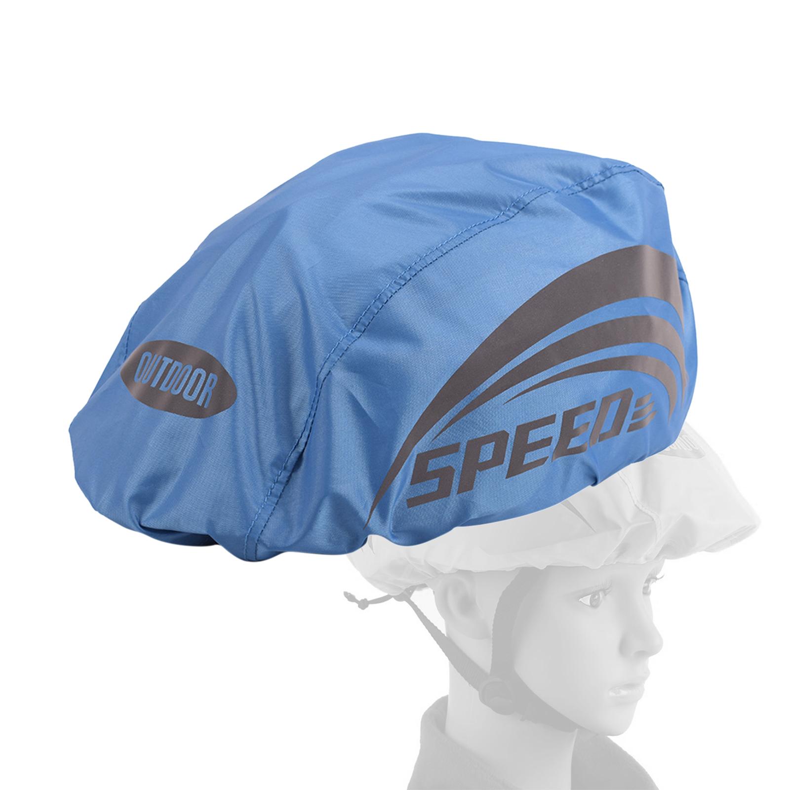 Waterproof Cycling Helmet Cover Reflective Strip Protect Blue Style 1