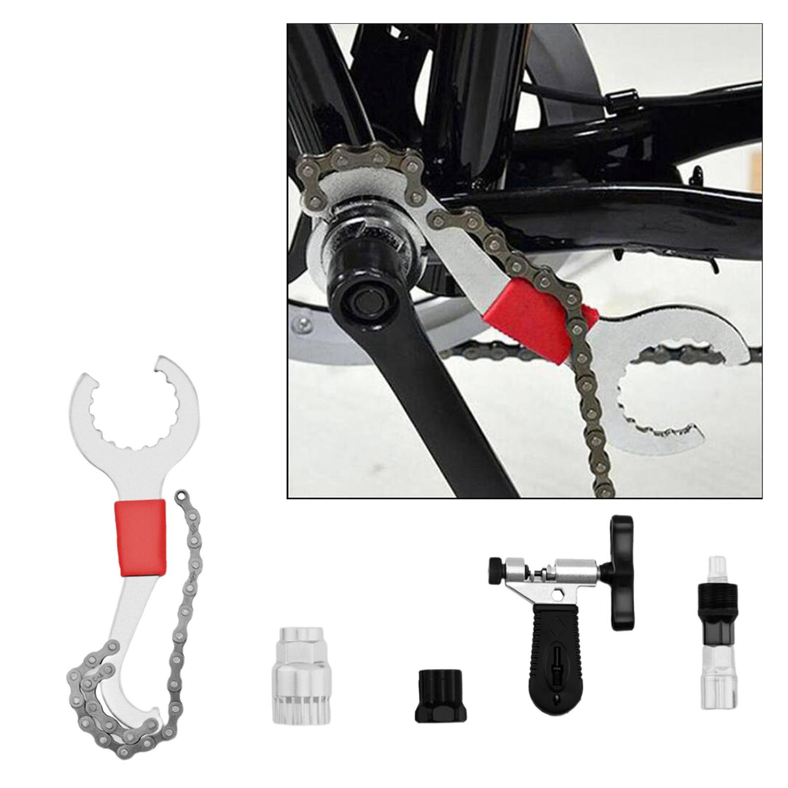 Bicycle Crank Extractor Puller Bottom Bracket Remover Chain Cutter Tool Set 4Pcs+153Chain Cutter