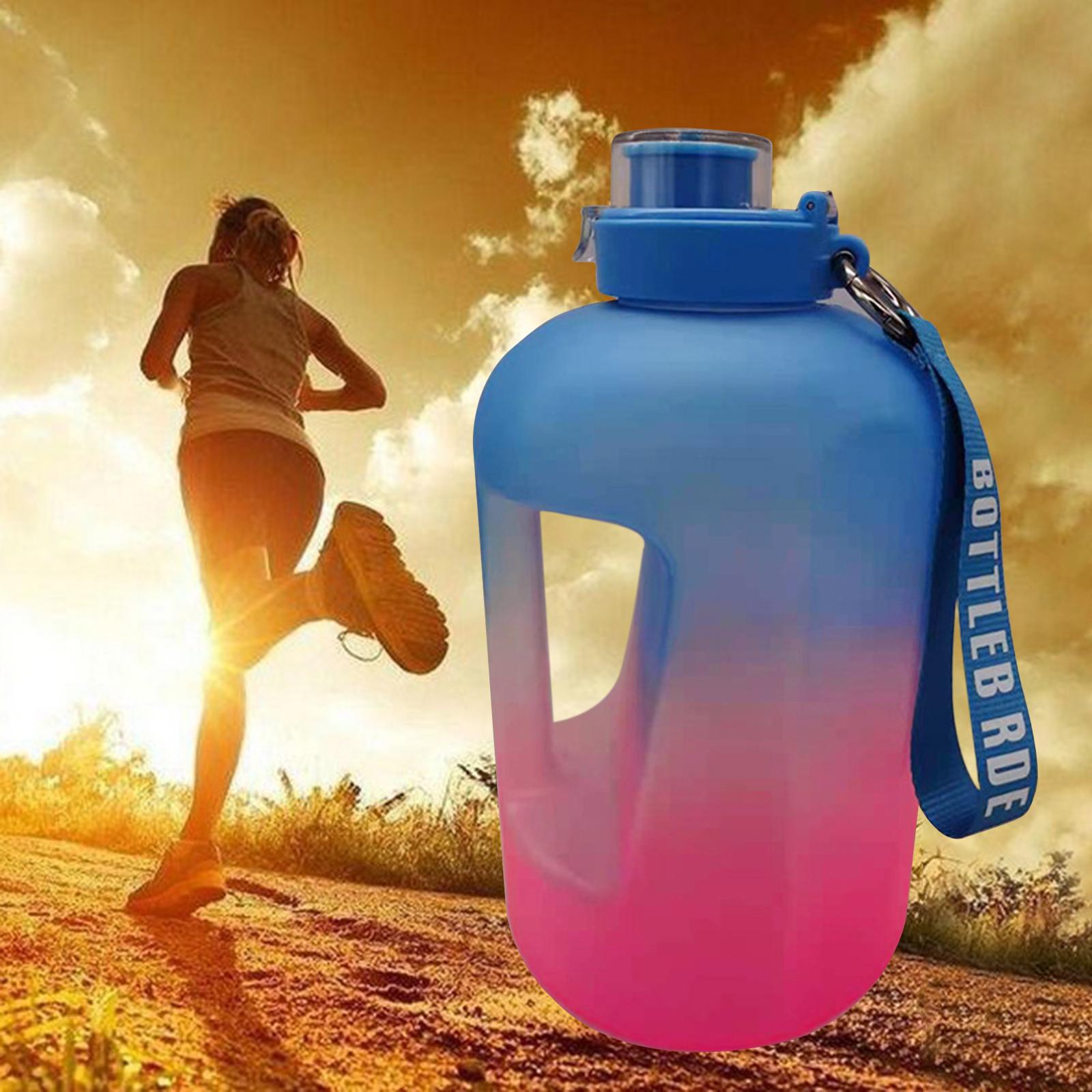 Plastic BPA Free Water Bottle Time Reminder Jug for Camping Outdoor Activity Blue Red