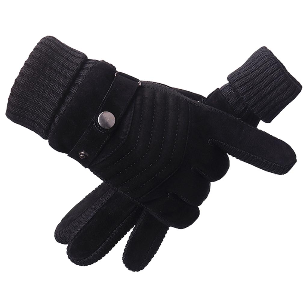 Windproof Snow Gloves Adjustable Heat Keep Driving Cycling Men  B 3D Brown