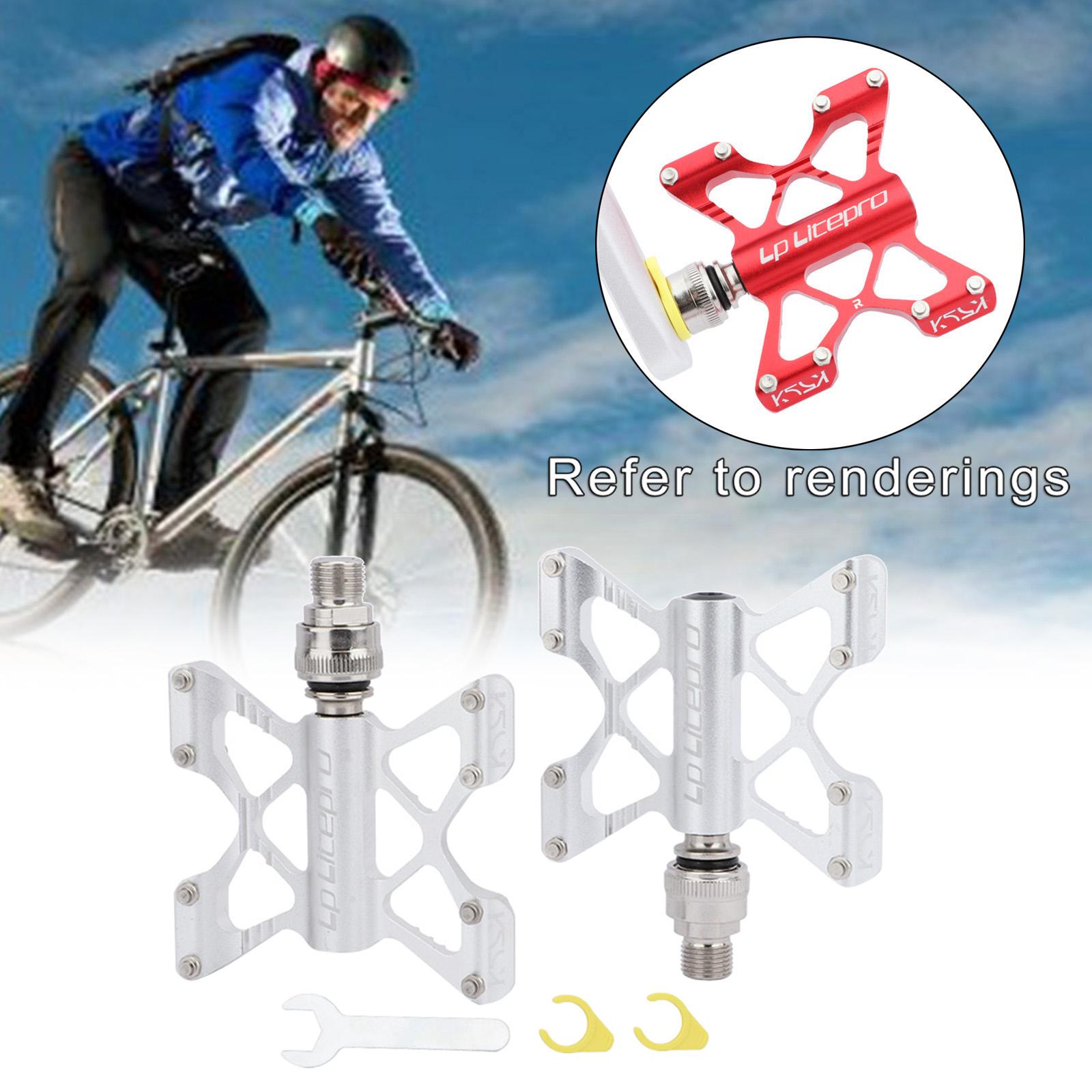 Bike Flat Platform Pedals Mountain Bicycle Cycle 9/16'' Parts Silver