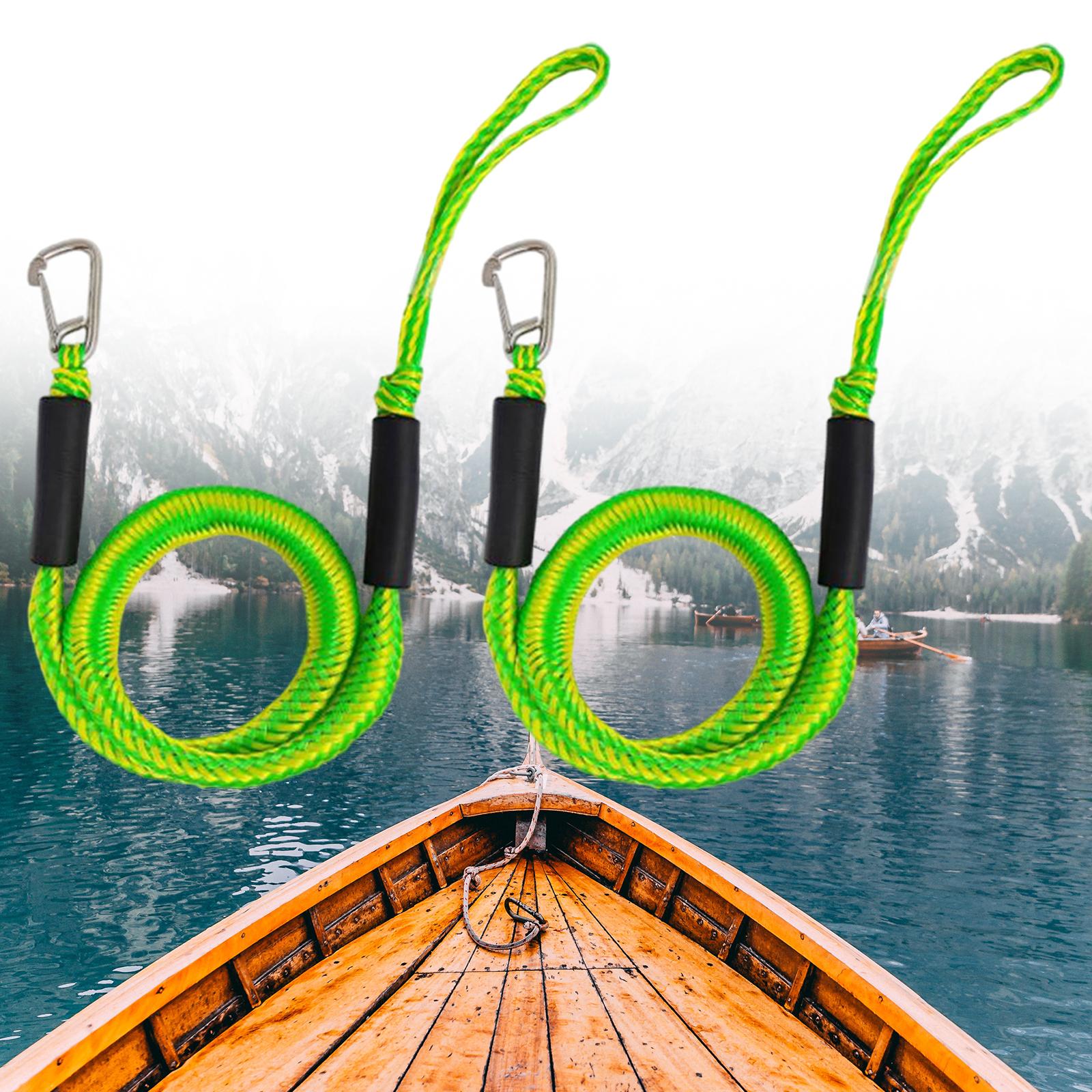Bungee Dock Line Boat Rope for PWC for Pontoon Fishing Boat Kayak Canoe Accs Green 2pcs