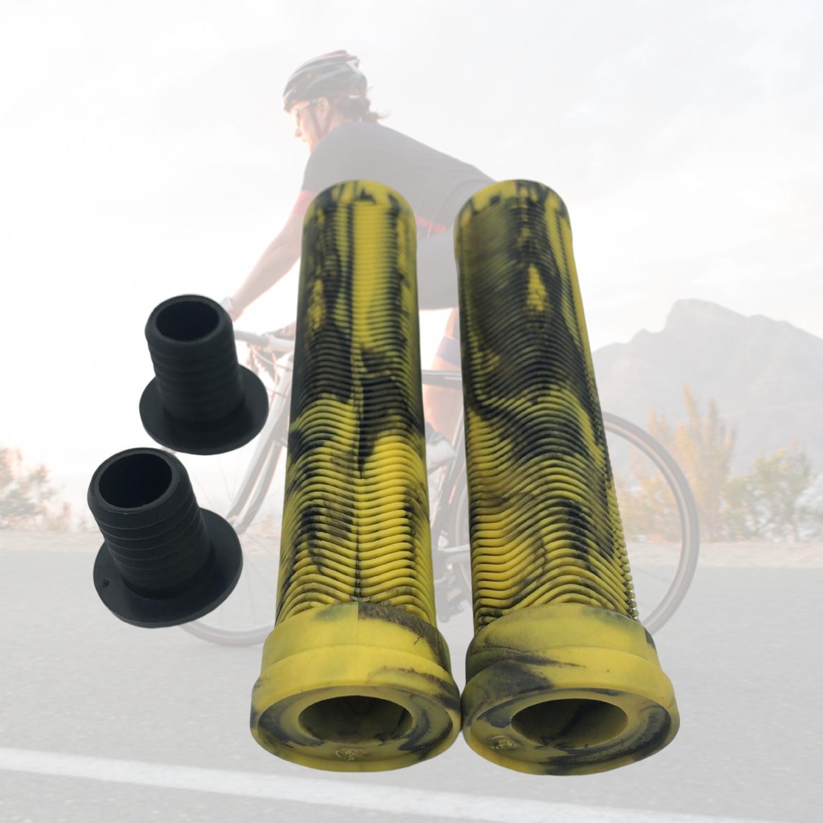 2x Soft Handlebar Grips Sleeve Anti-Skid Comfortable for BMX Sports Cycling Yellow