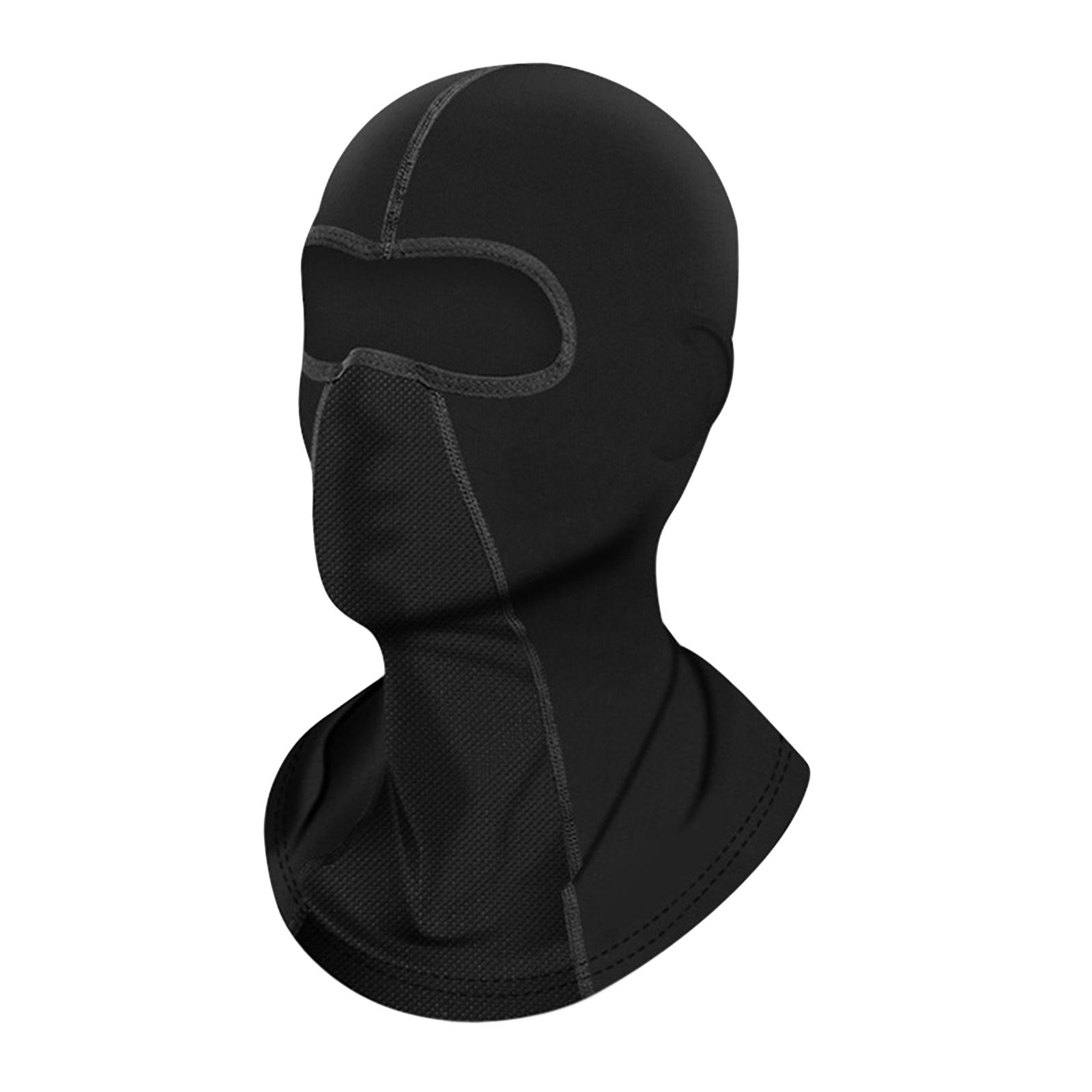 Balaclava Mask Summer Headwear Full Face Cover Black 17.7x6.7in