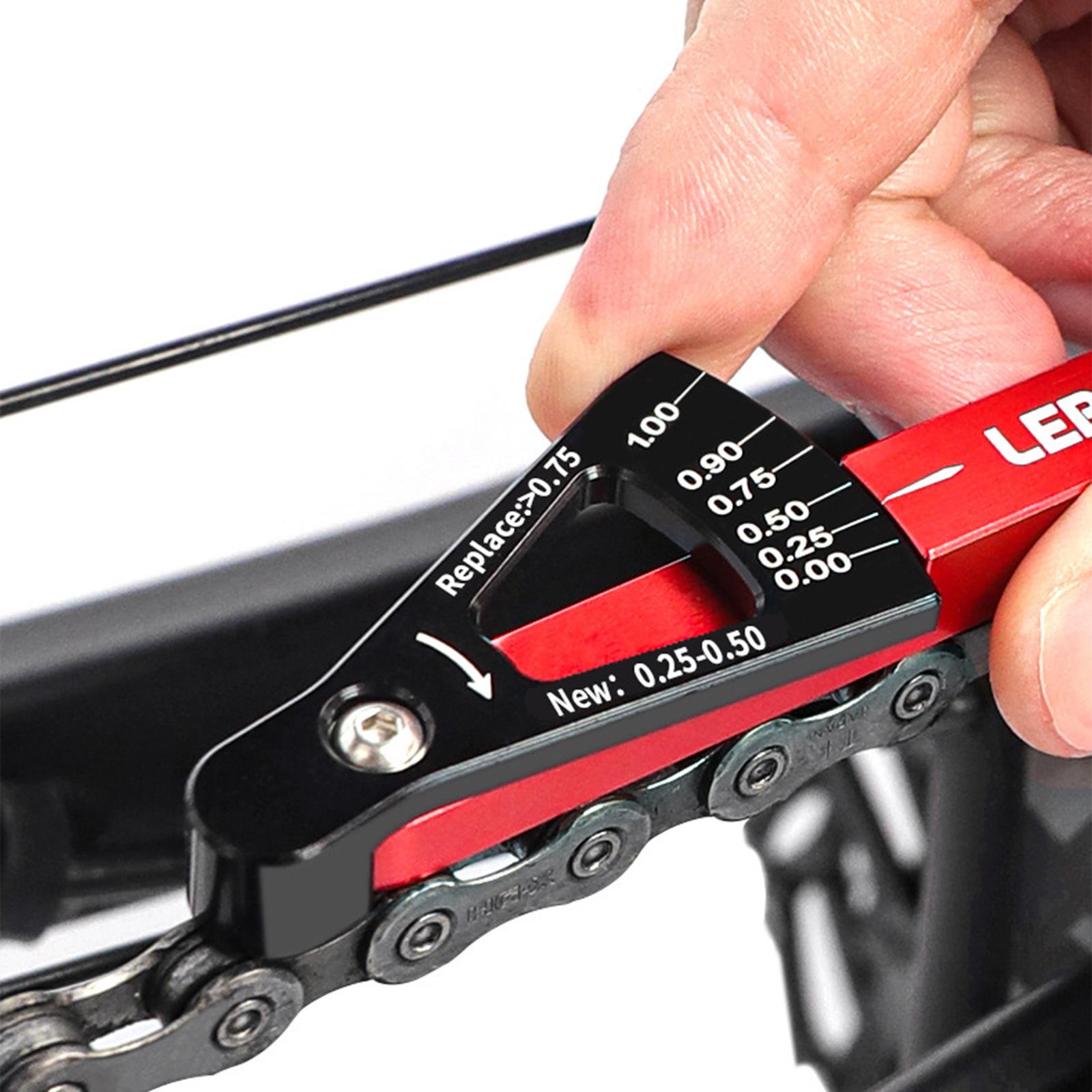 Bike Chain Checker Bicycle Wear Indicator for Mountain Bike Cycling Repair Red