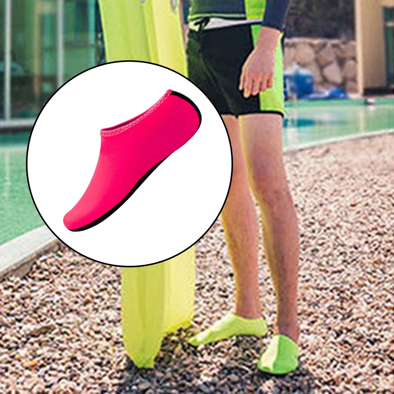 Unisex Diving Shoes Socks Yoga Swim Non Slip Wetsuit Rafting Water Sports Rose Red 36-37 