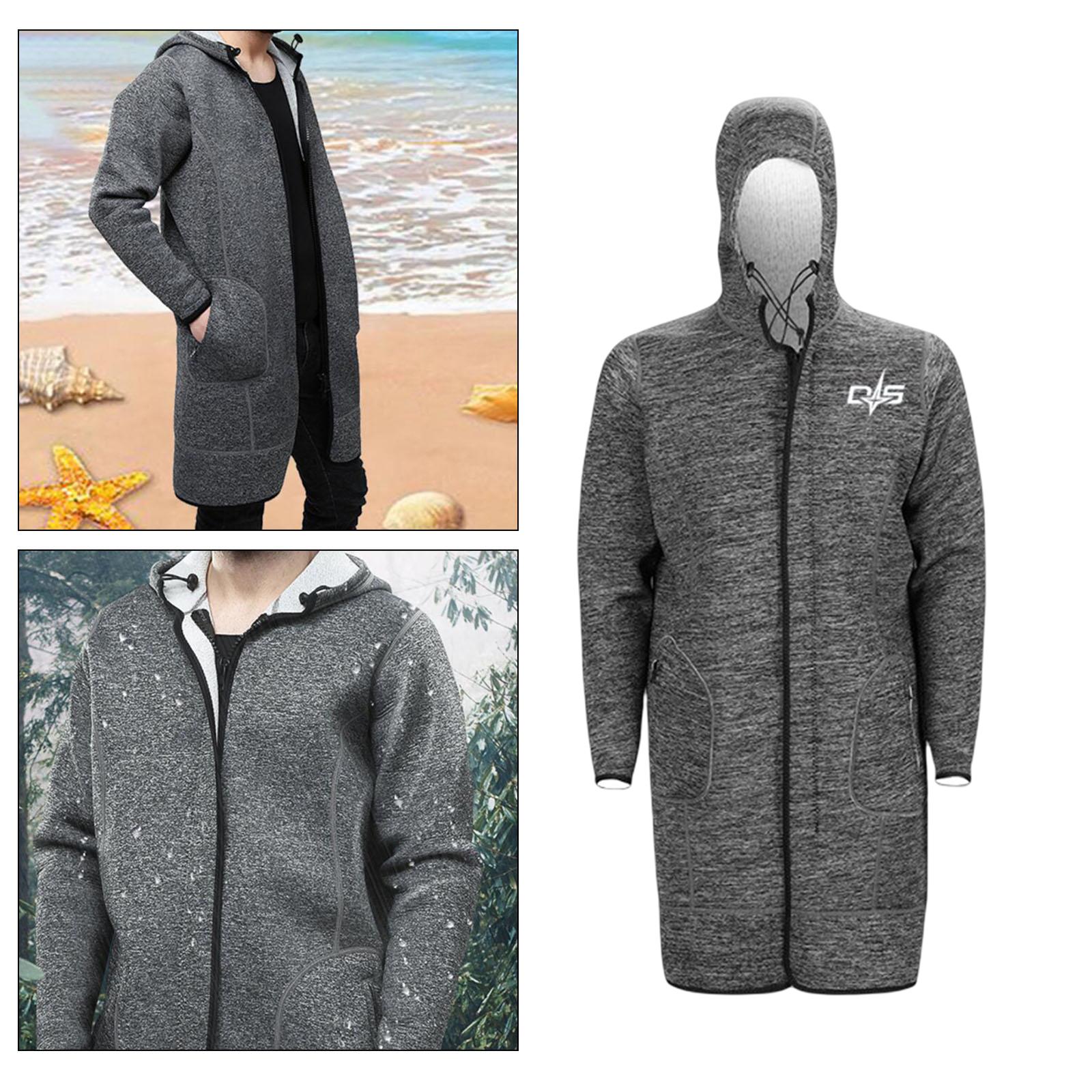 Waterproof Surf Changing Robe Outdoor Coat Lamb Wool Jacket Hooded Cloak