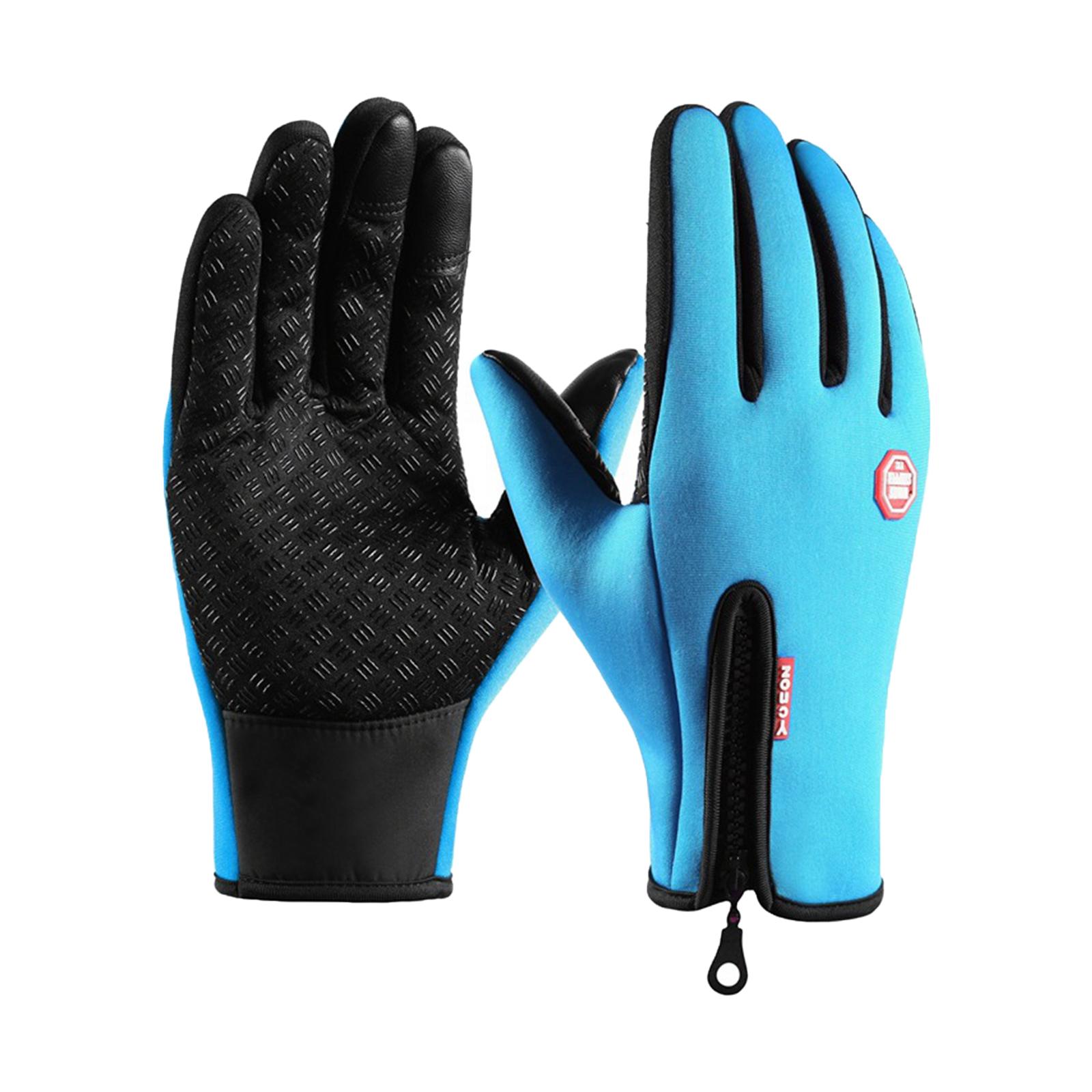 Winter Gloves Windproof Insulated for Motorcycle Cycling Adults Unisex S Blue
