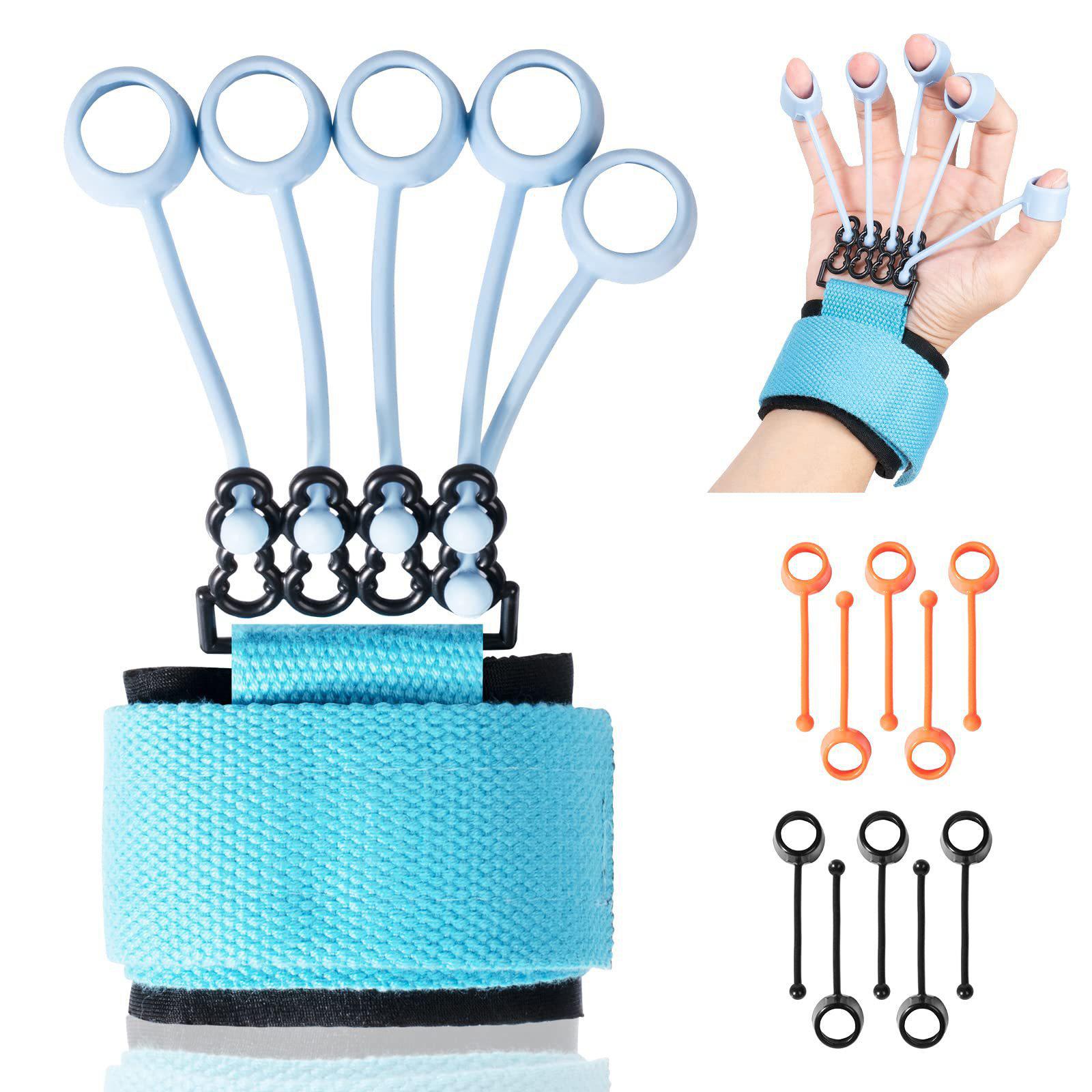 Grip Strengthener Finger Gripper Trainer for Bass Players Pianists Blue