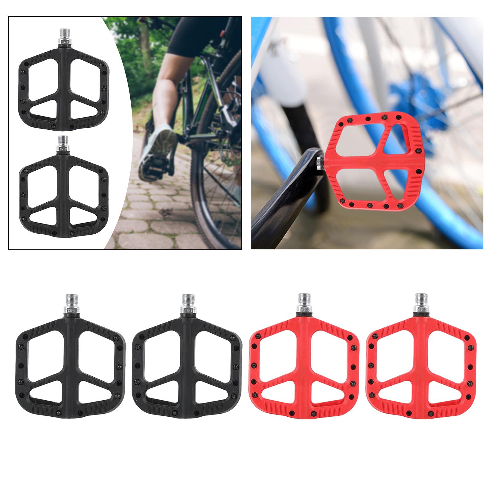 2Pcs Bike Pedals Lightweight Nonslip Nails Replacement Cycling Parts Durable black