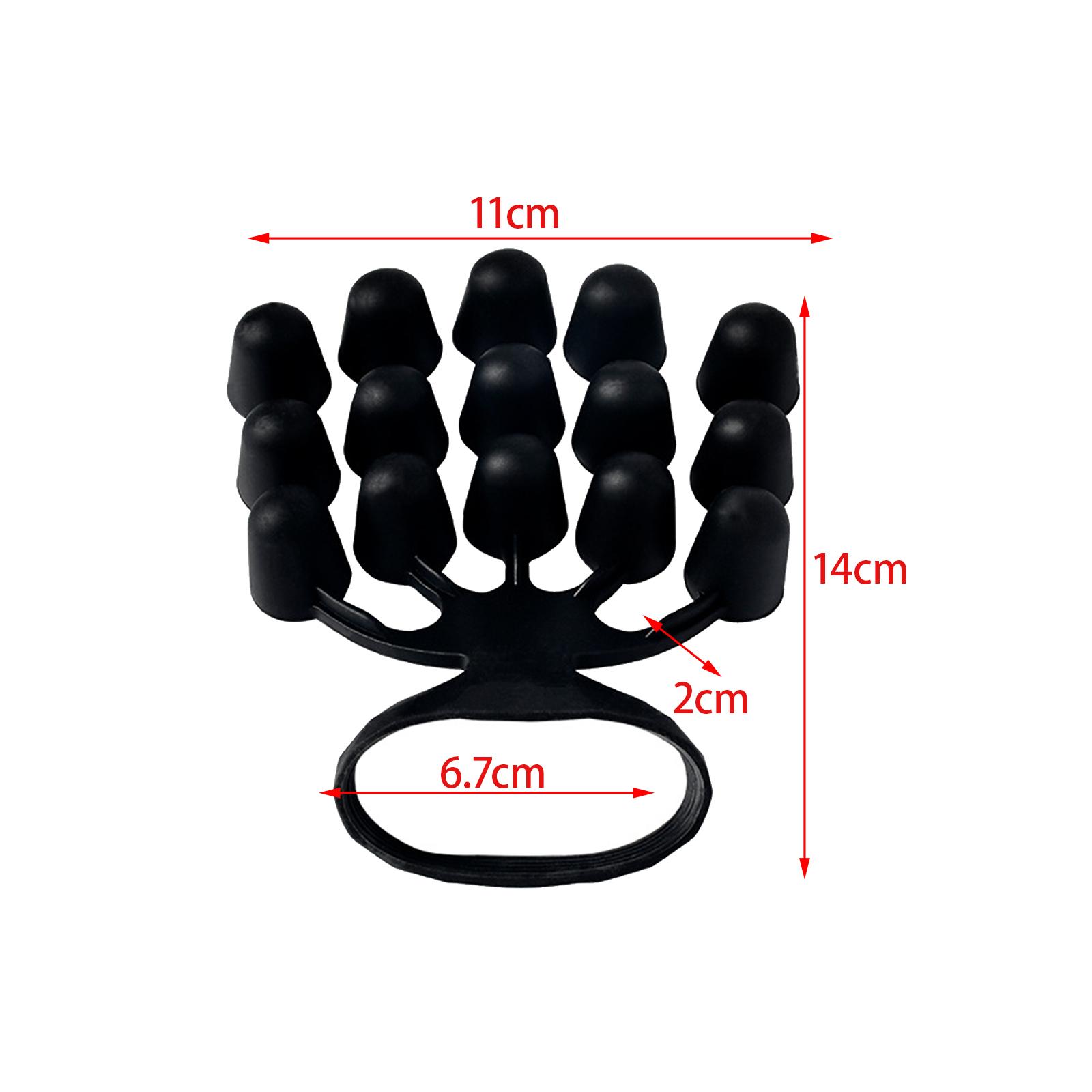 2xFingers Exerciser Stretcher Finger Strengthener Piano Hand Grip Strengthener Black