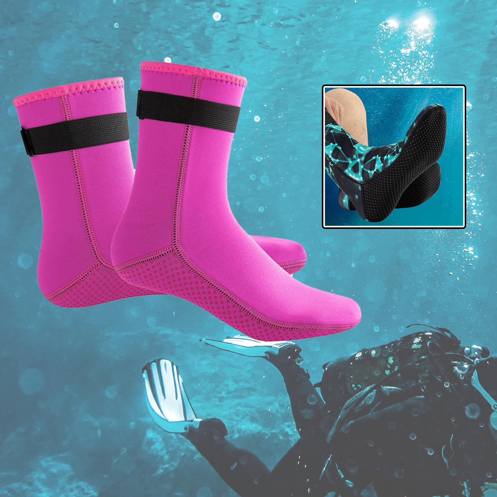 Diving Socks with Adjustment Strap Water Socks Flexible Men Women Swim Socks XXS Pink