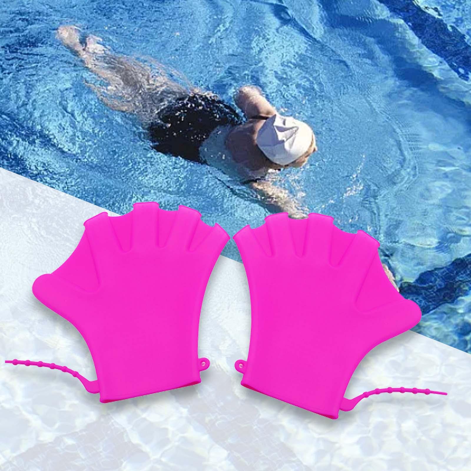 Webbed Swimming Gloves Diving Surfing Adjustable Lap Swimming Aquatic Gloves Violet