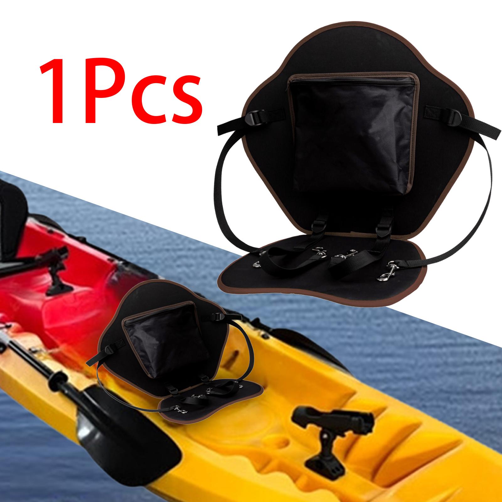 Canoe Backrest Seat Fishing Boat Hiking Kayak Seat Cushion with Back Support Coffee with Pocket
