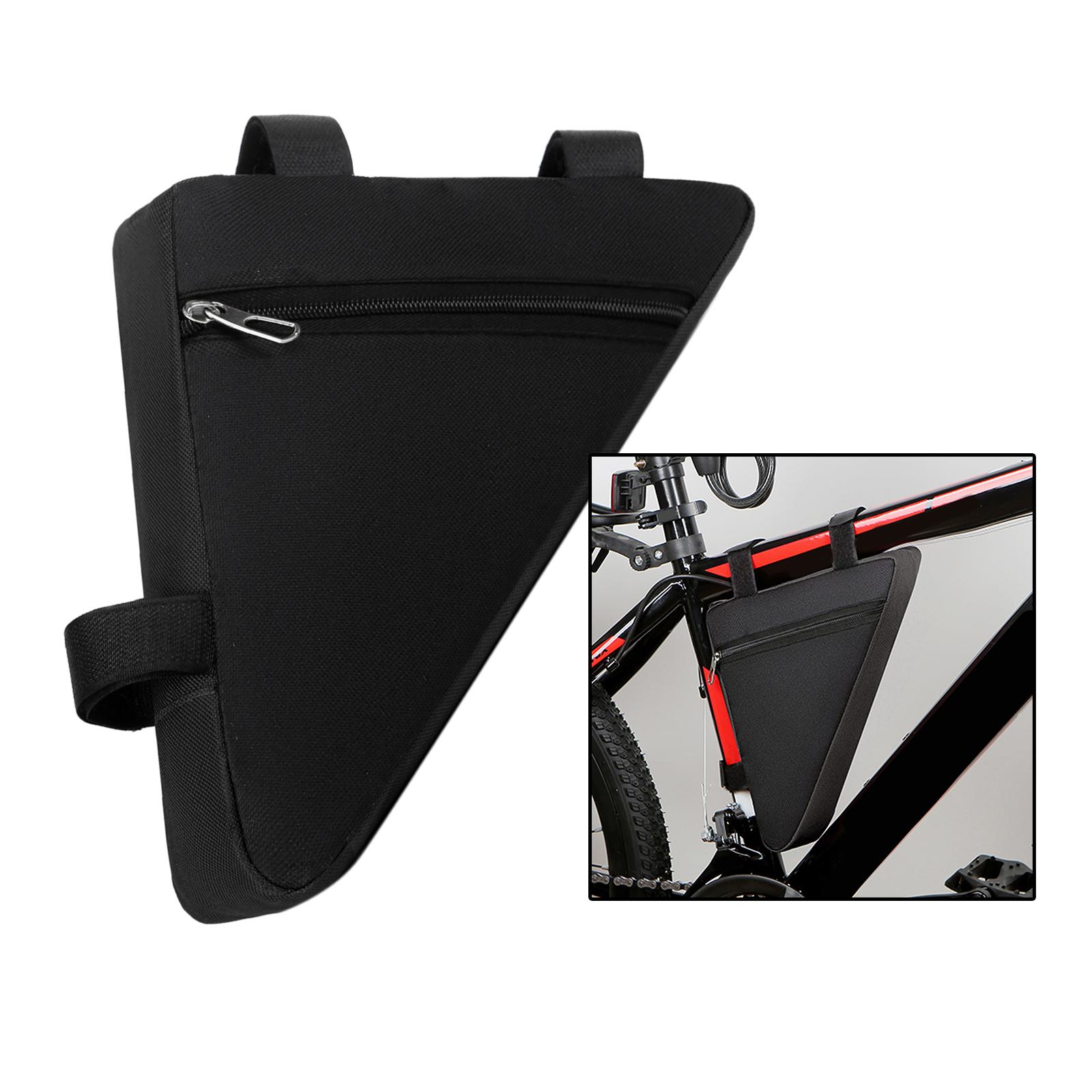 Bike Frame Pouch Lightweight Bike Storage Bag for Mountain Bikes Attachments Black