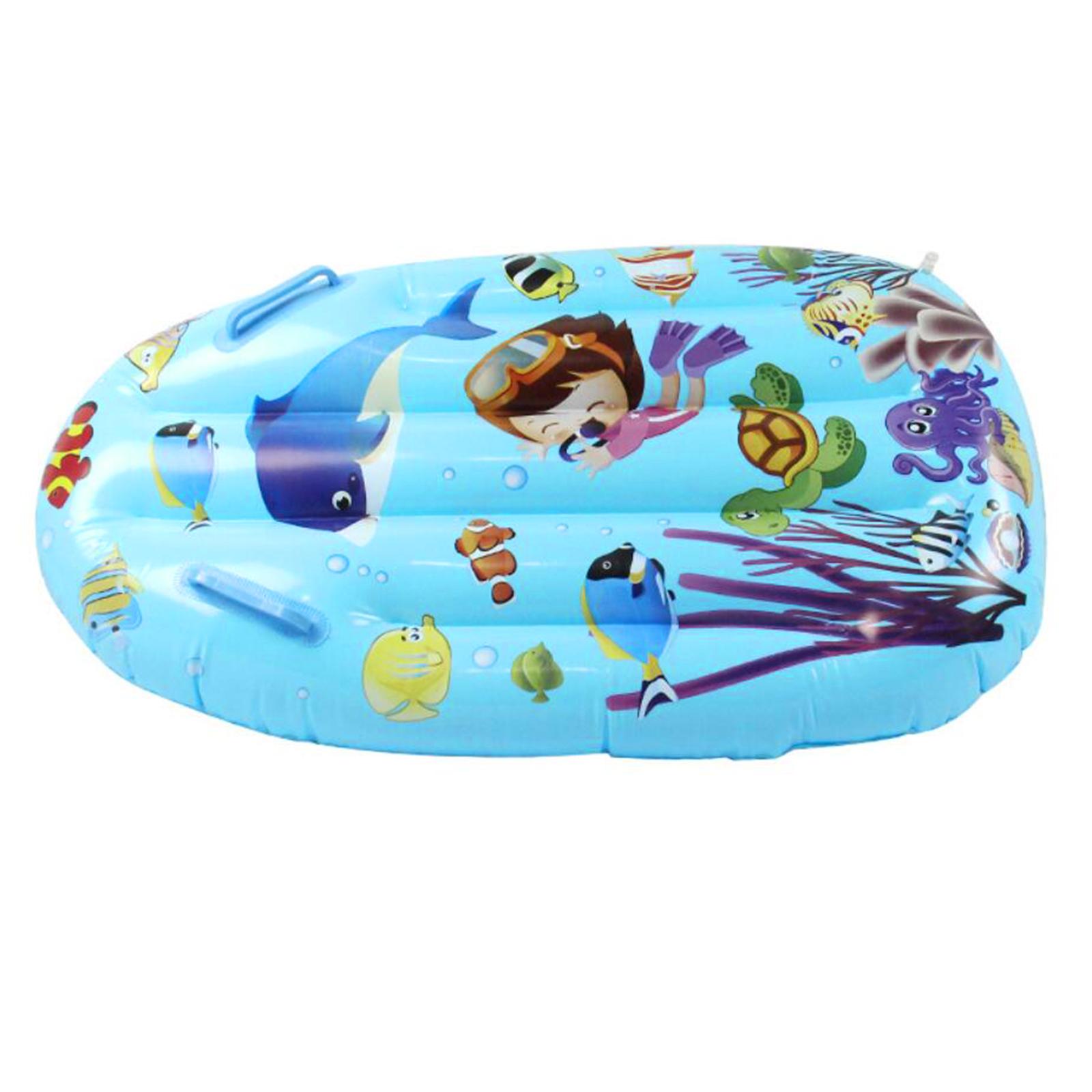 Inflatable Bodyboard for Kids Lightweight Beach Toys Summer Beach Surf Board Blue