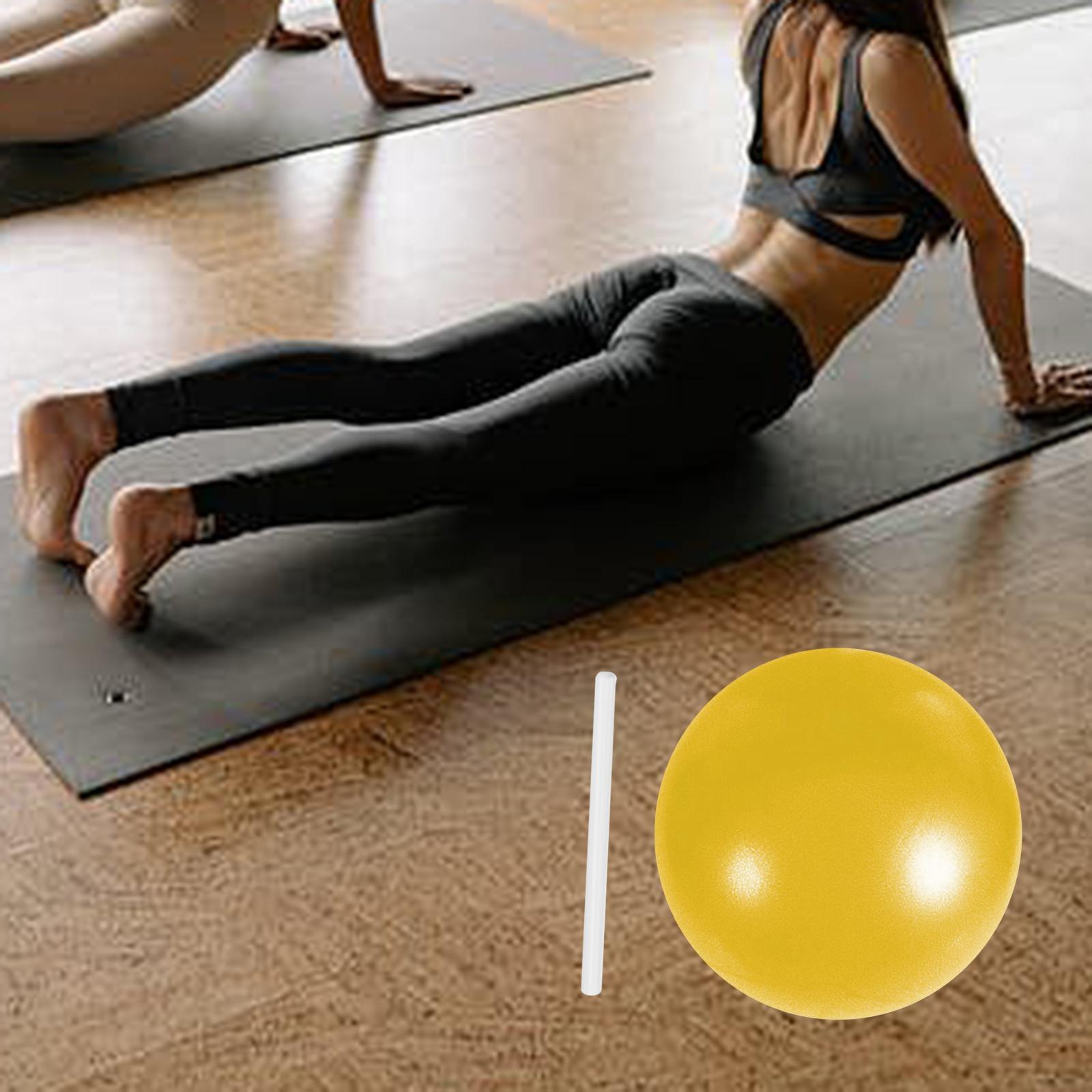 Small Pilates Ball Heavy Duty Workout Ball for Home Gym Balance Yellow