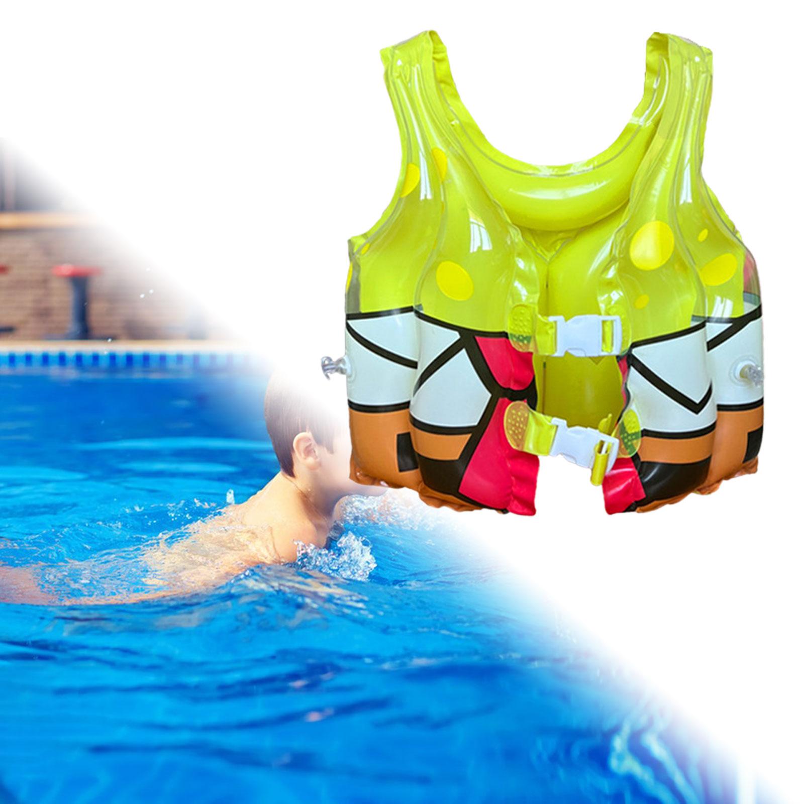 Kid's Inflatable Swim Vest Buoyancy Floating Vests Protective Float Swimsuit Yellow