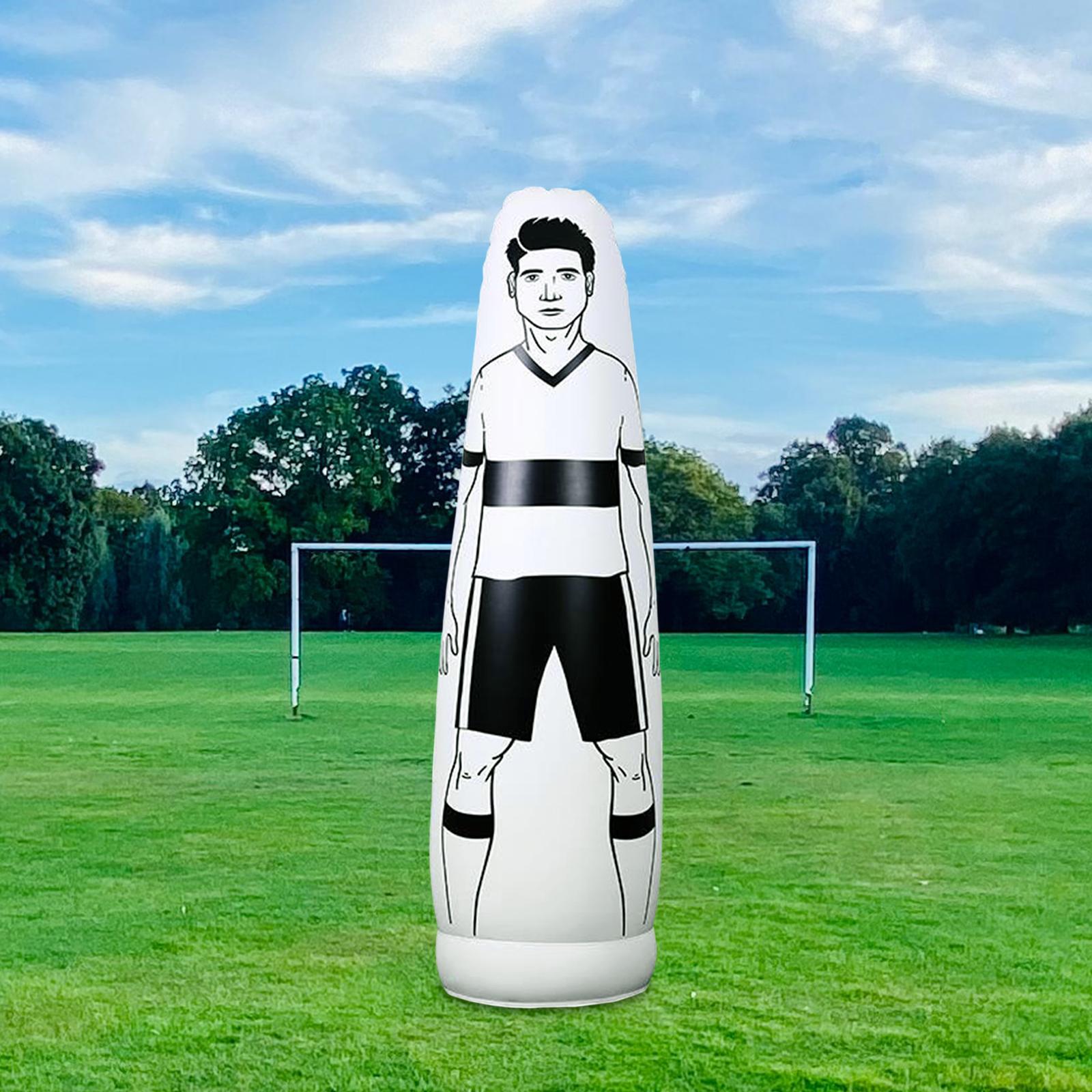 Inflatable Football Training Dummy Defender Wall Durable Boxing Punching Bag white 205cm