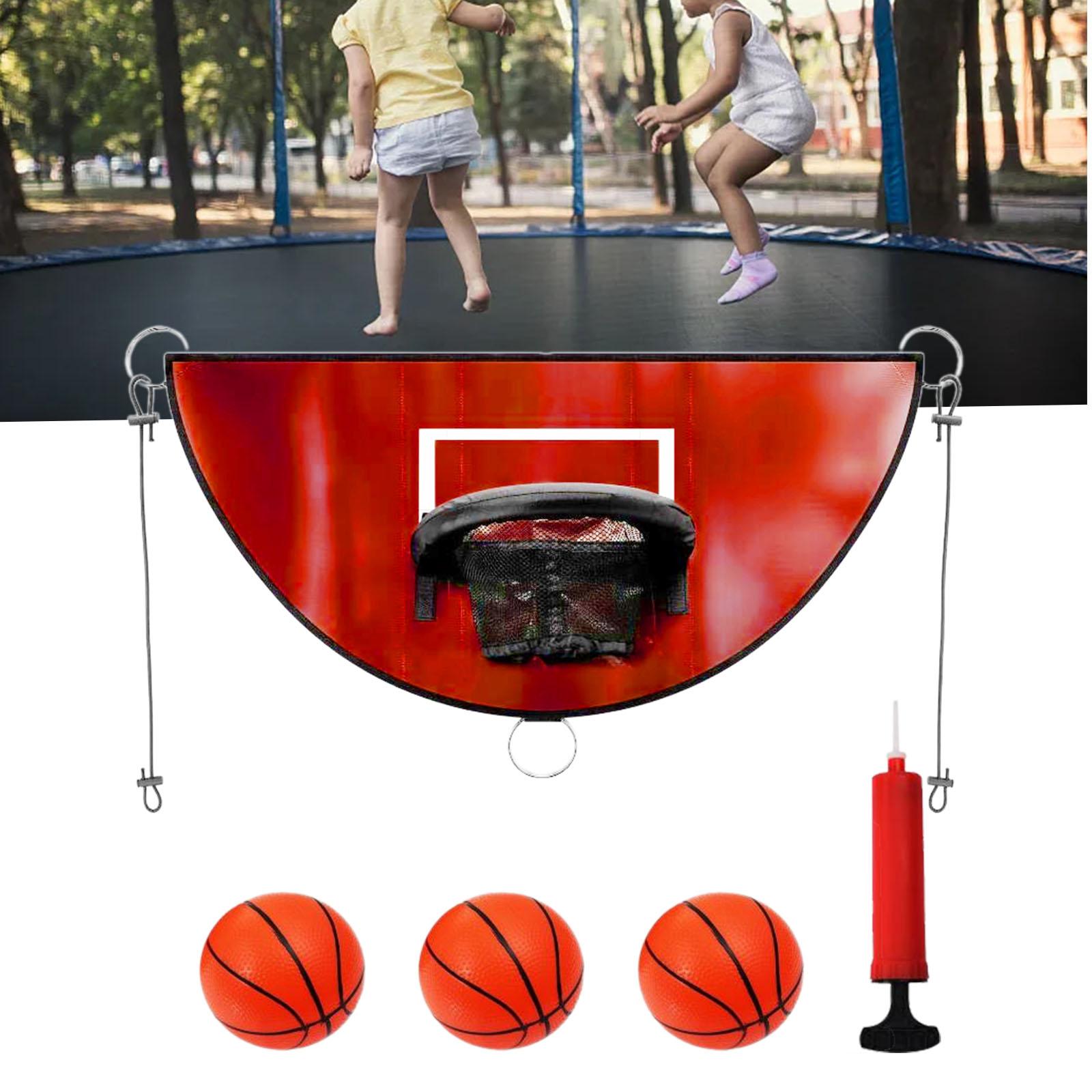 Mini Trampoline Basketball Hoop Waterproof Easy Installation Basketball Rack red